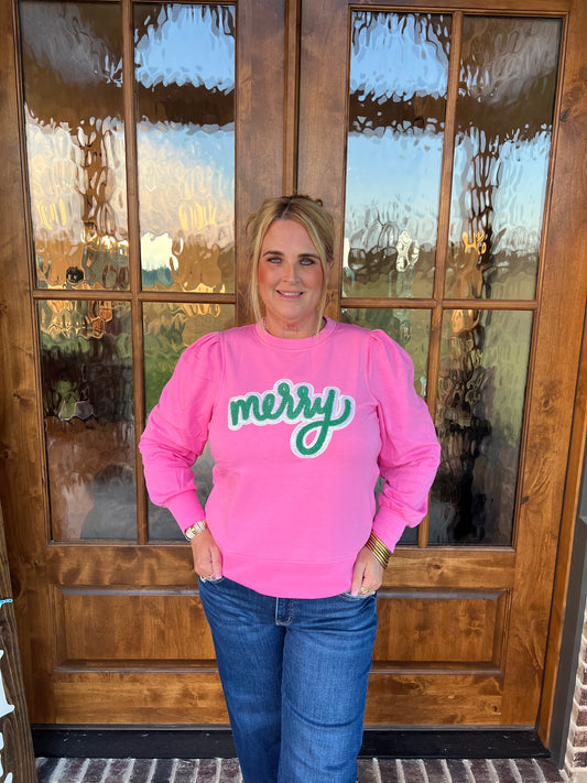 The Kelly Pink Merry Sweatshirt