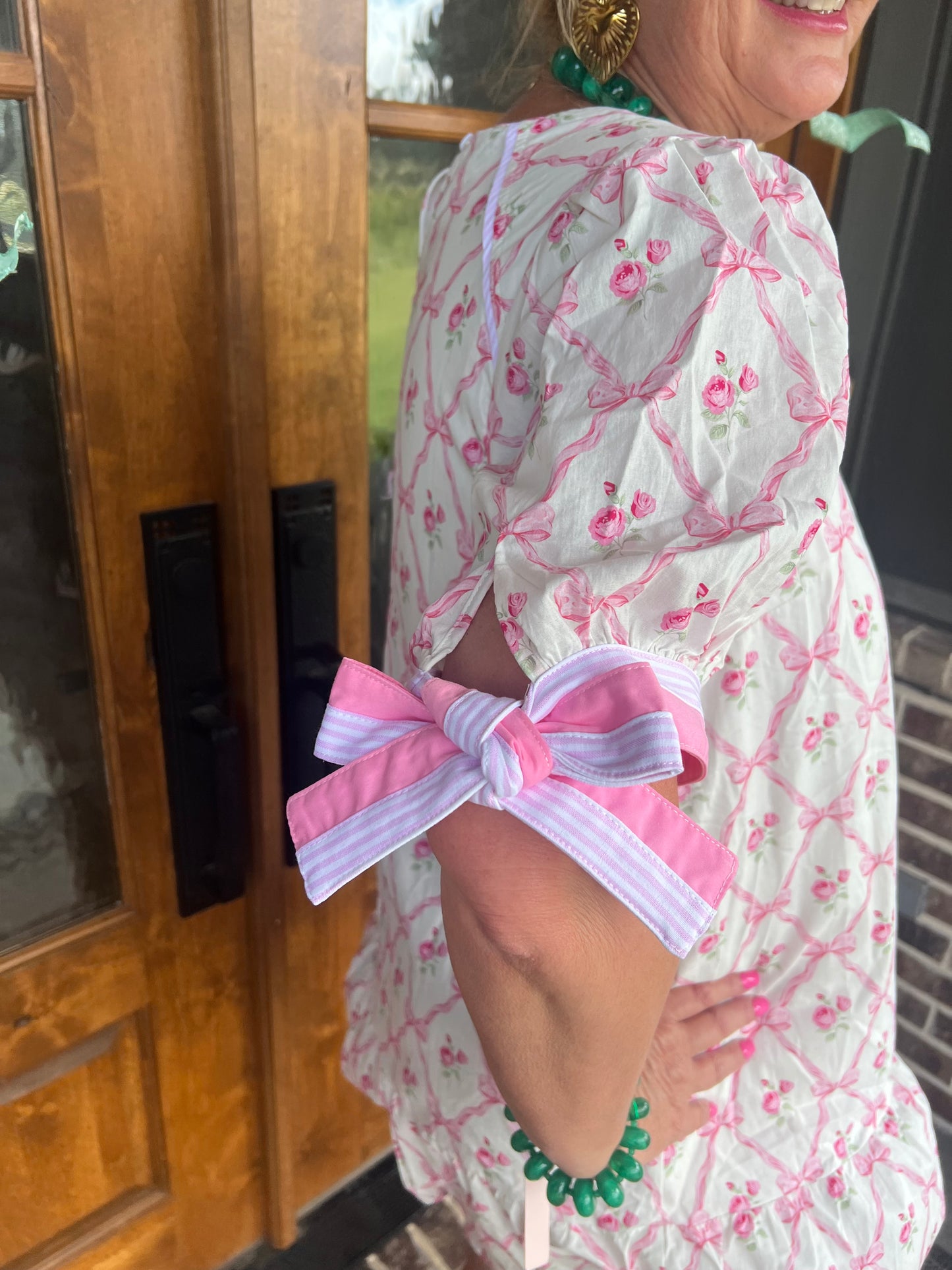 The Lyla Pink Bow Short Dress