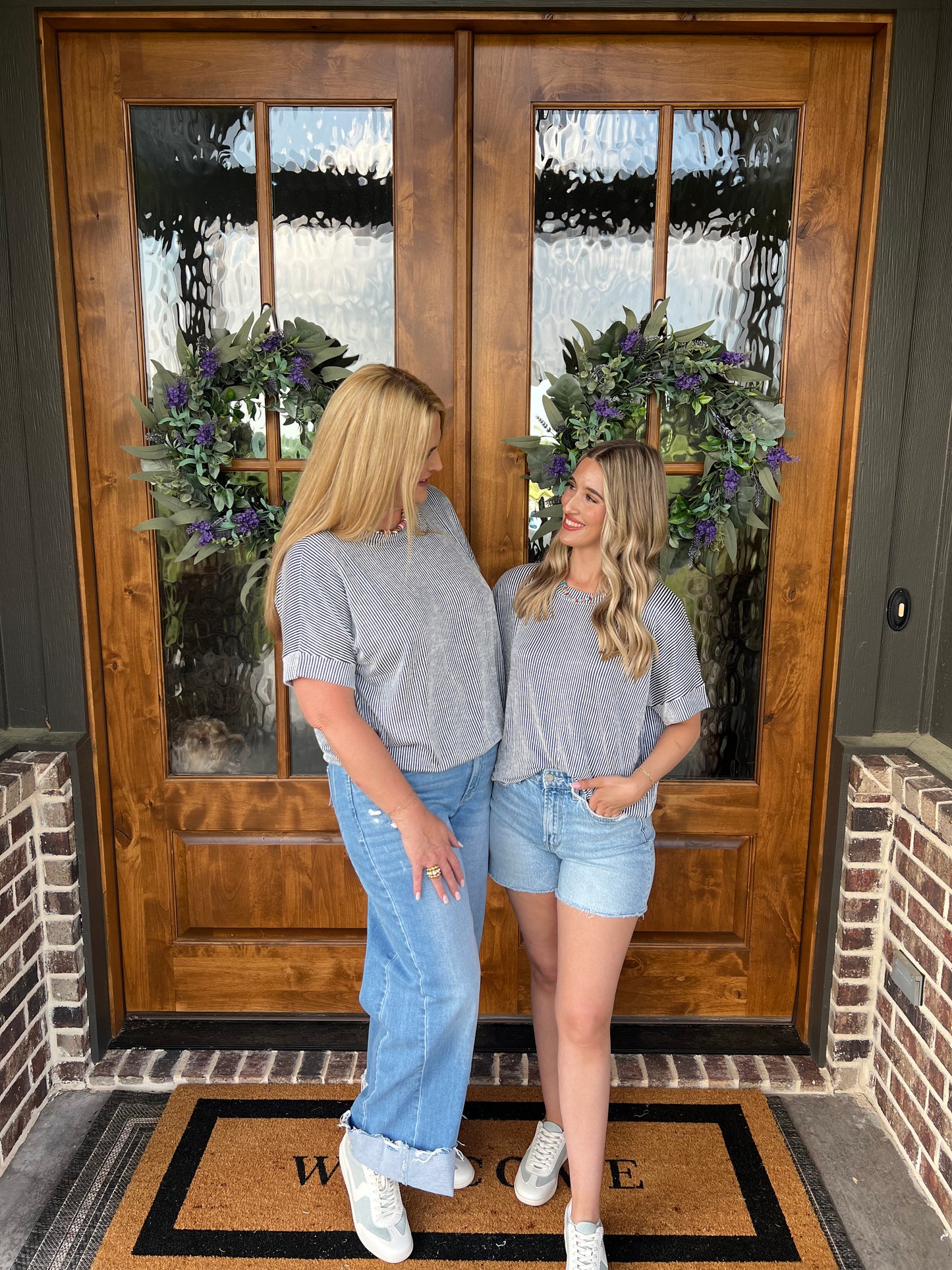 The Amber Corded Rib Short Sleeve Top