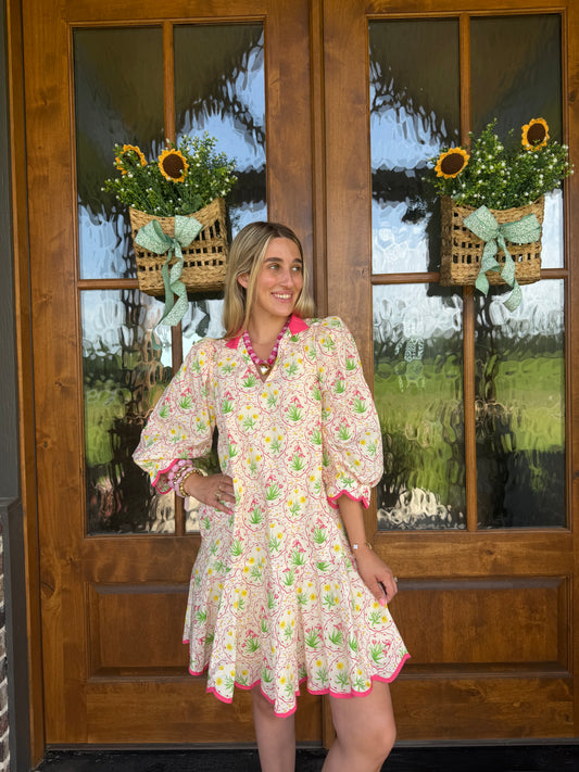 The Grace Pink Trim Sundress