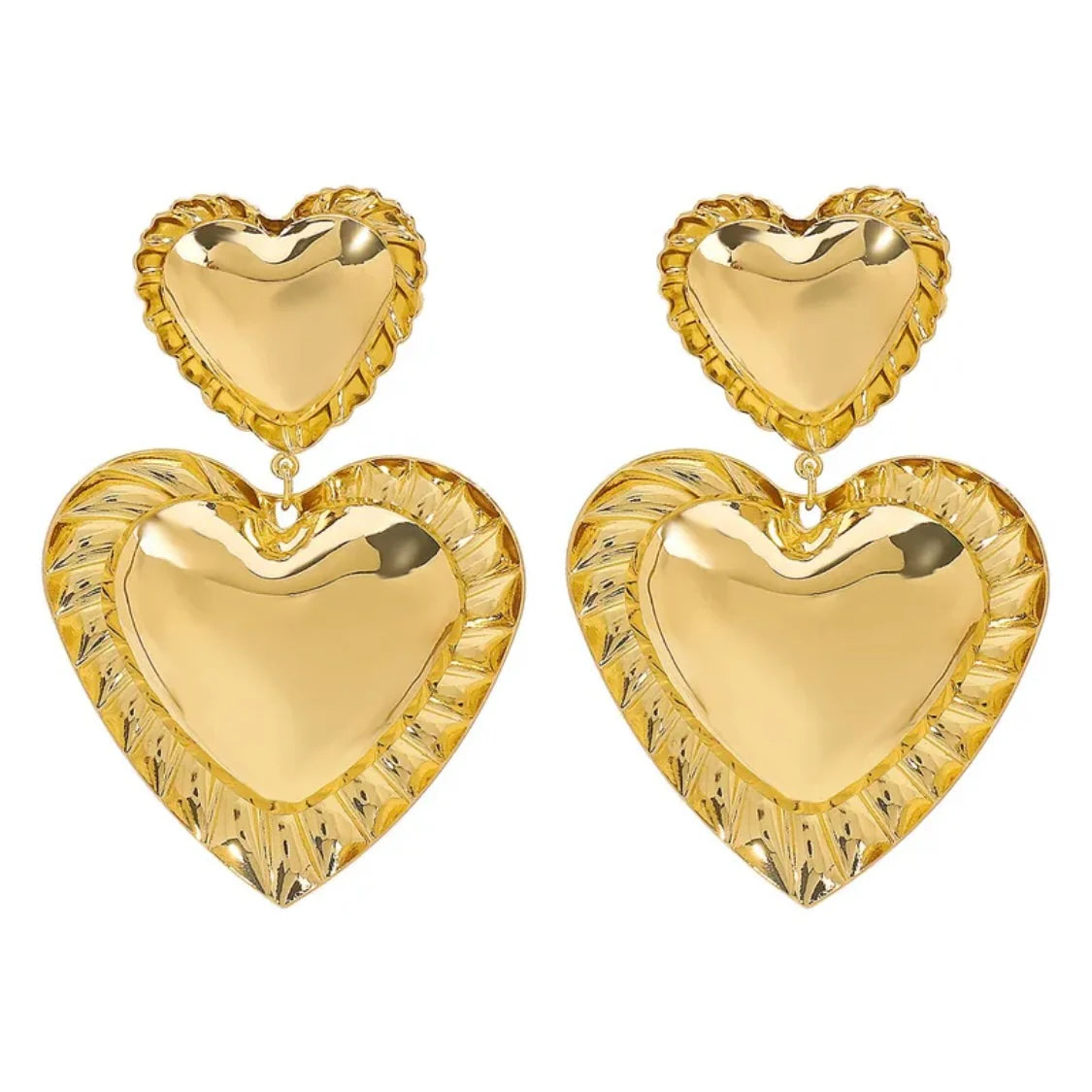 The Holly Hearts Gold Earrings