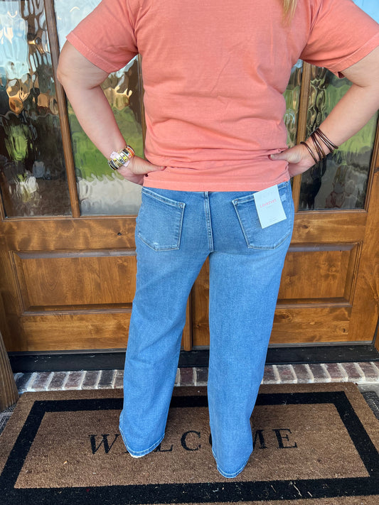 The Linley Tummy Control Super High Rise Baggy Wide Jeans