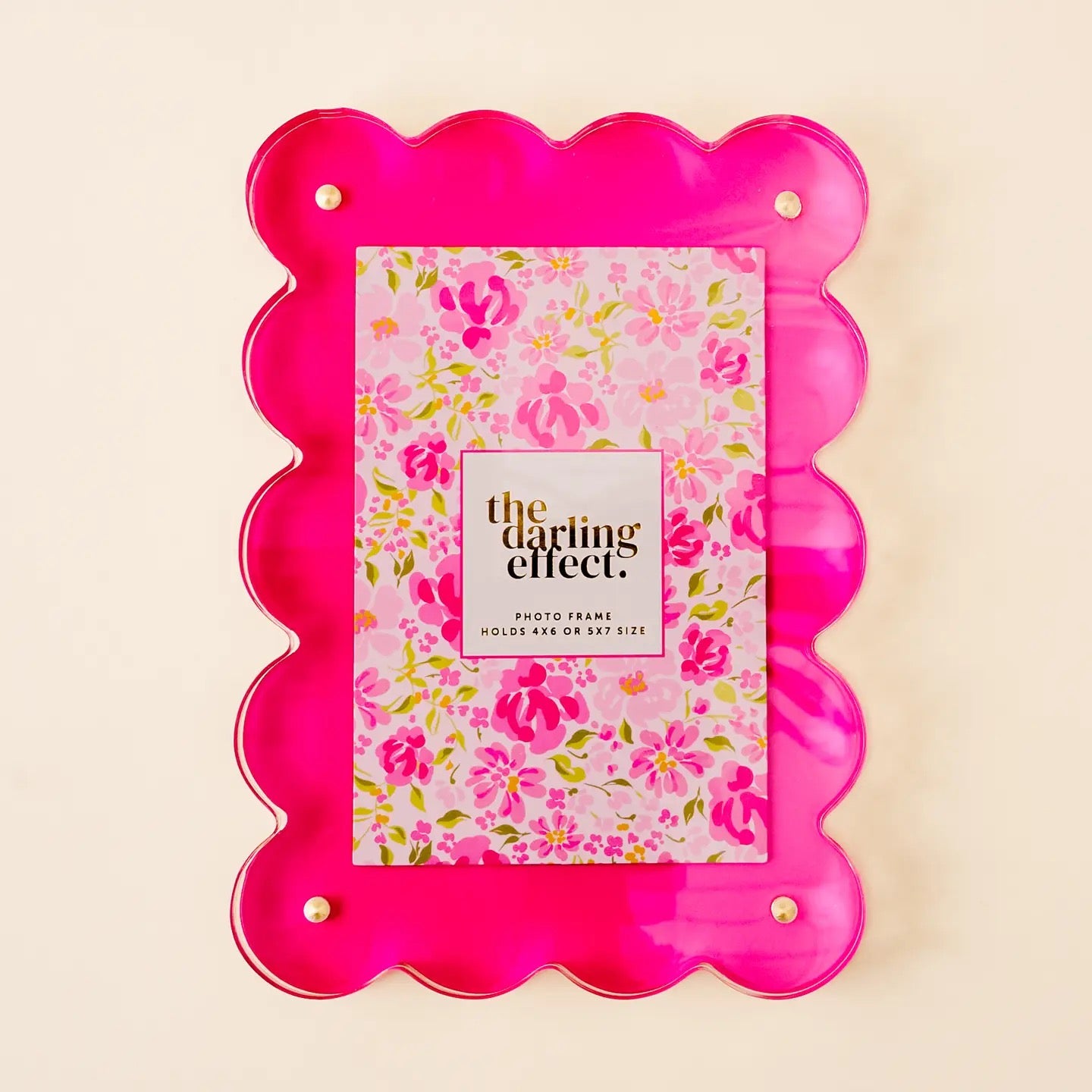 Pink & White Scalloped Picture Frame