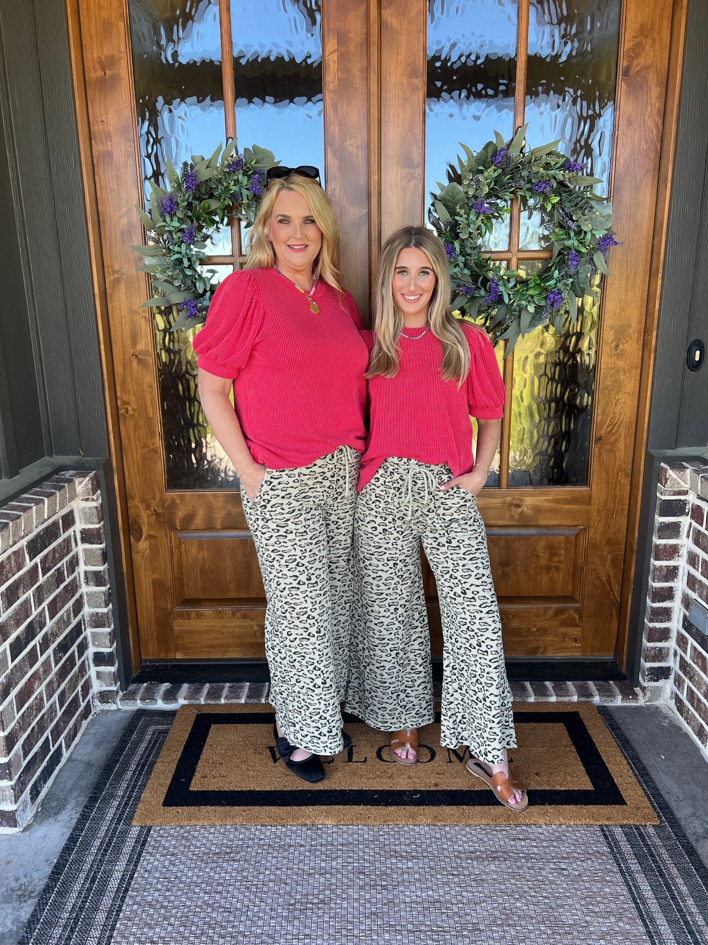 The Finlee Animal Print Mineral Wash Knit Pants