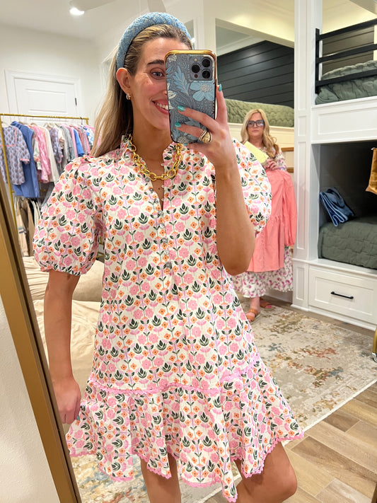 The Ellie Pink Floral Dress