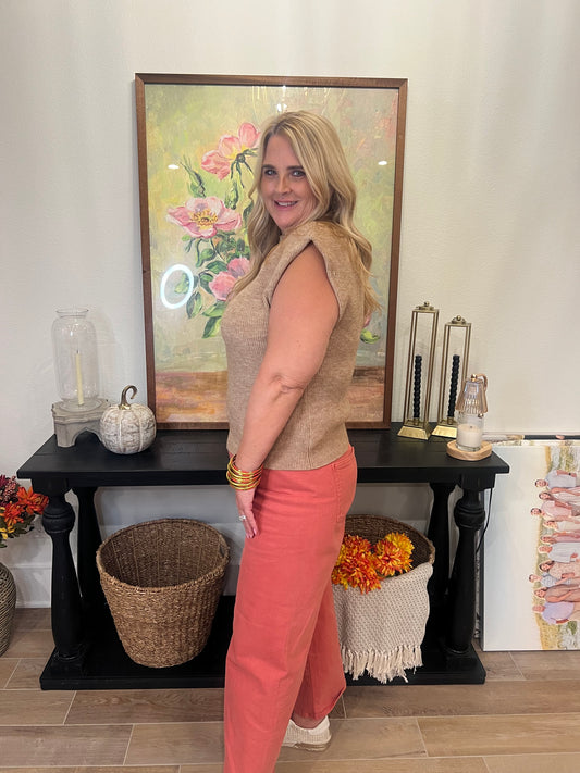 The Missy Tan Sleeveless Sweater