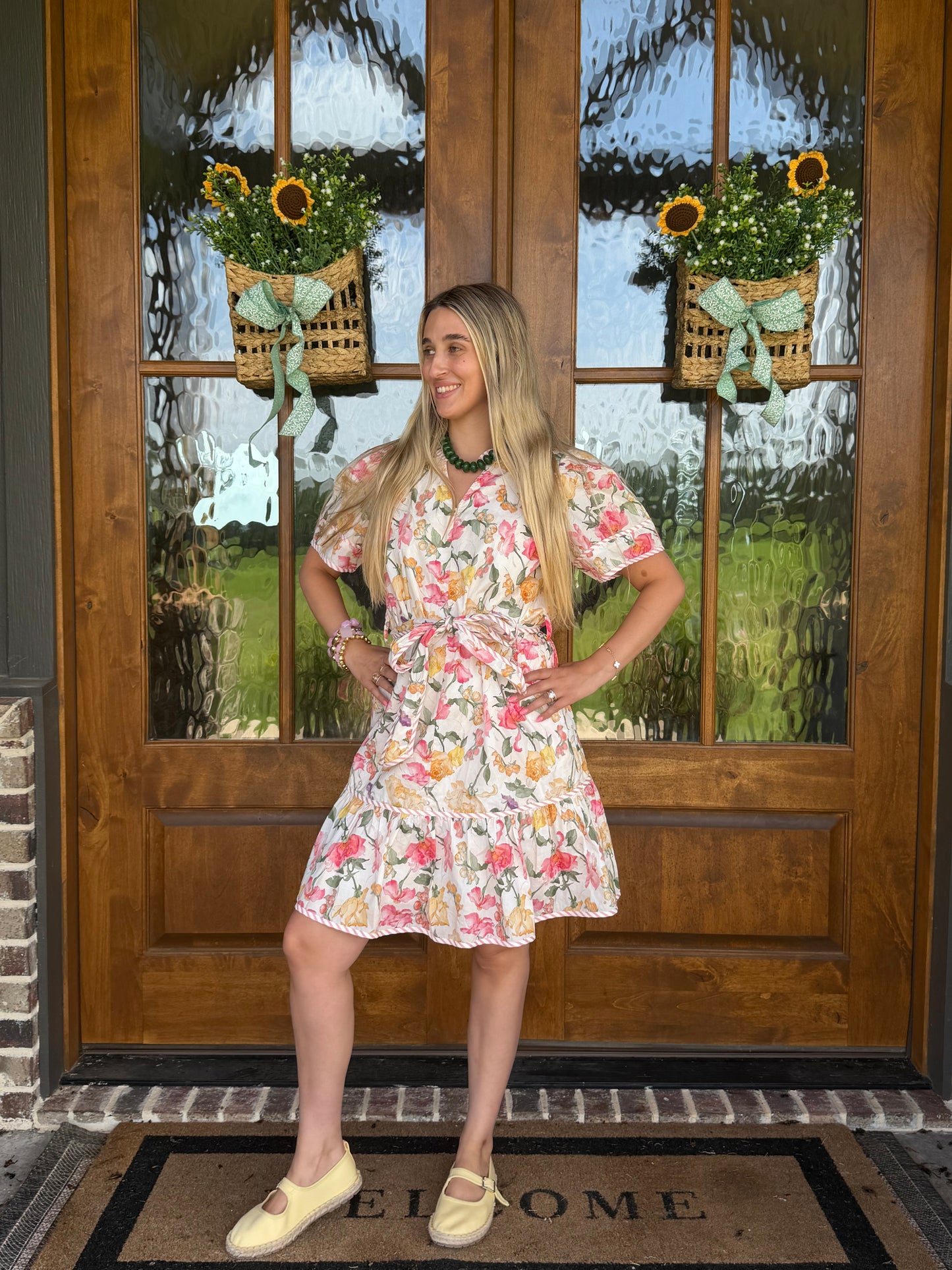 The Everly Floral Waist Tie Dress