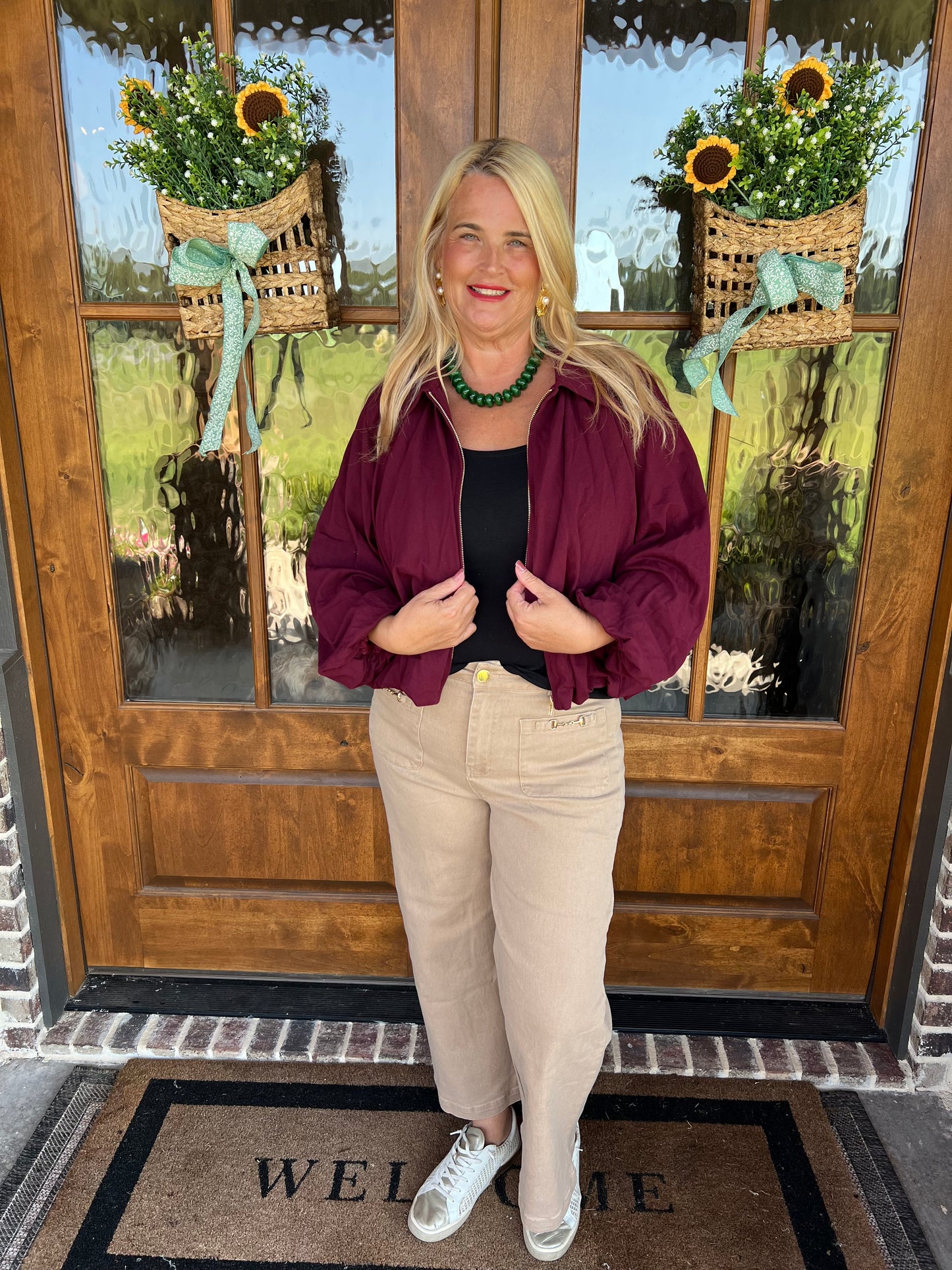 The Holly Burgundy Zip Jacket