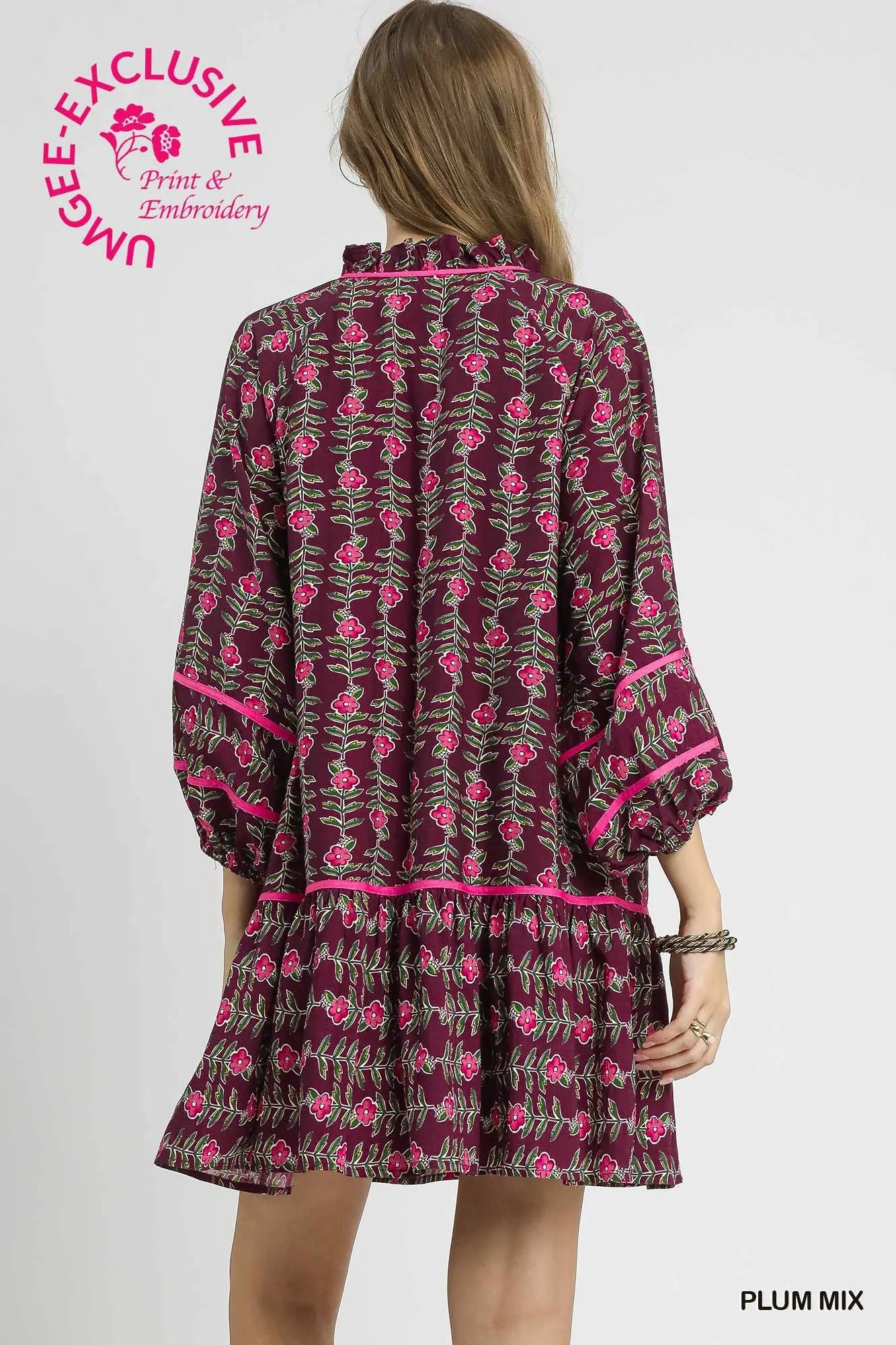 The Ellie Floral Vine Boho Tunic Dress