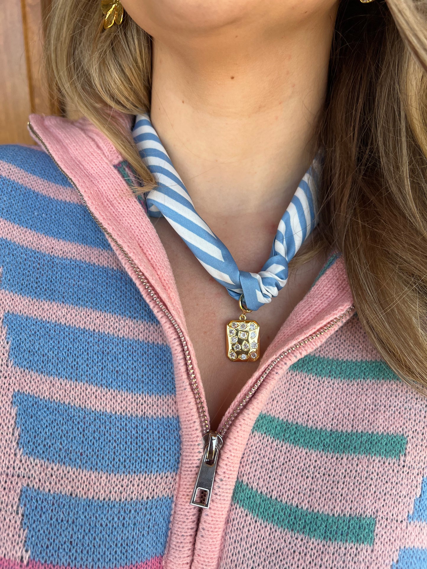 The Jeri Blue Scarf Necklace