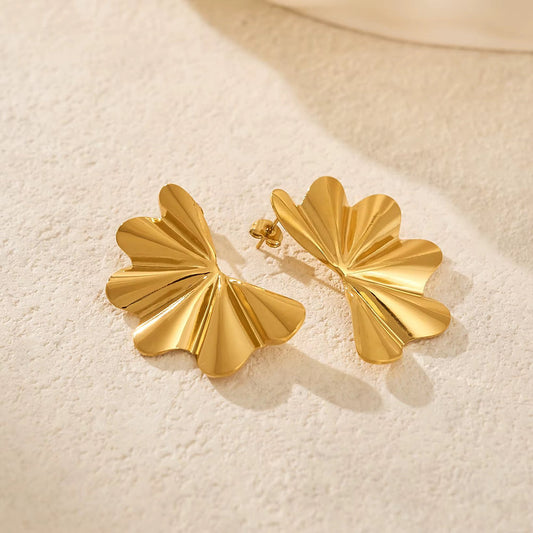 The Stormie Gold Abanico Studs