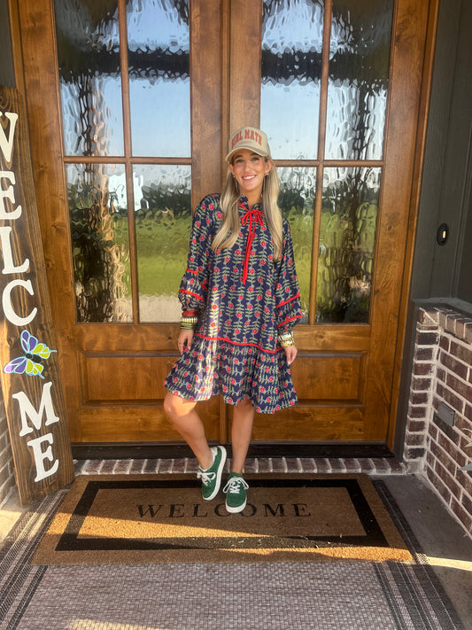 The Finlee Floral Vine Boho Tunic Dress