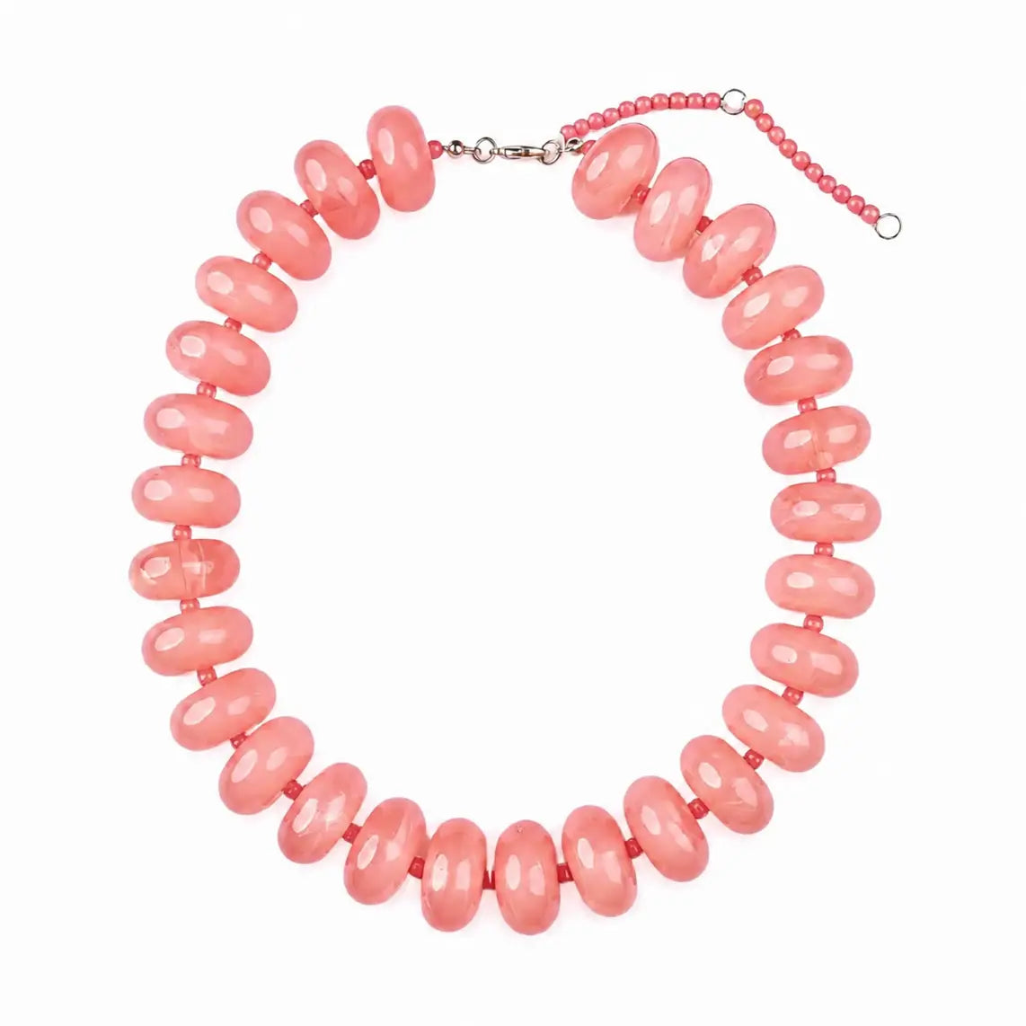 The Lucy Polished Bead Statement Necklace | Pink