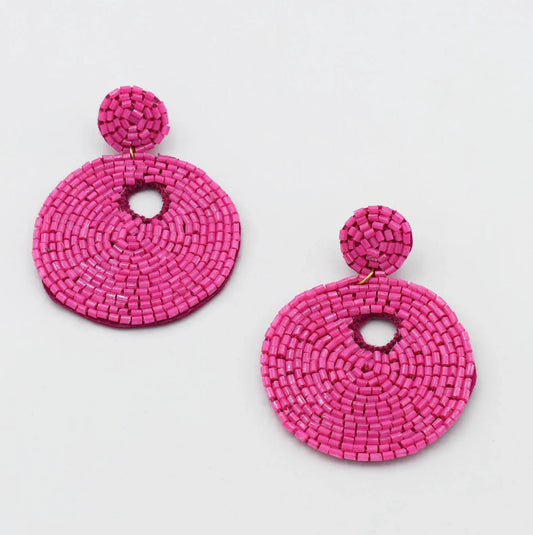 The Lisa Pink Beaded Earrings