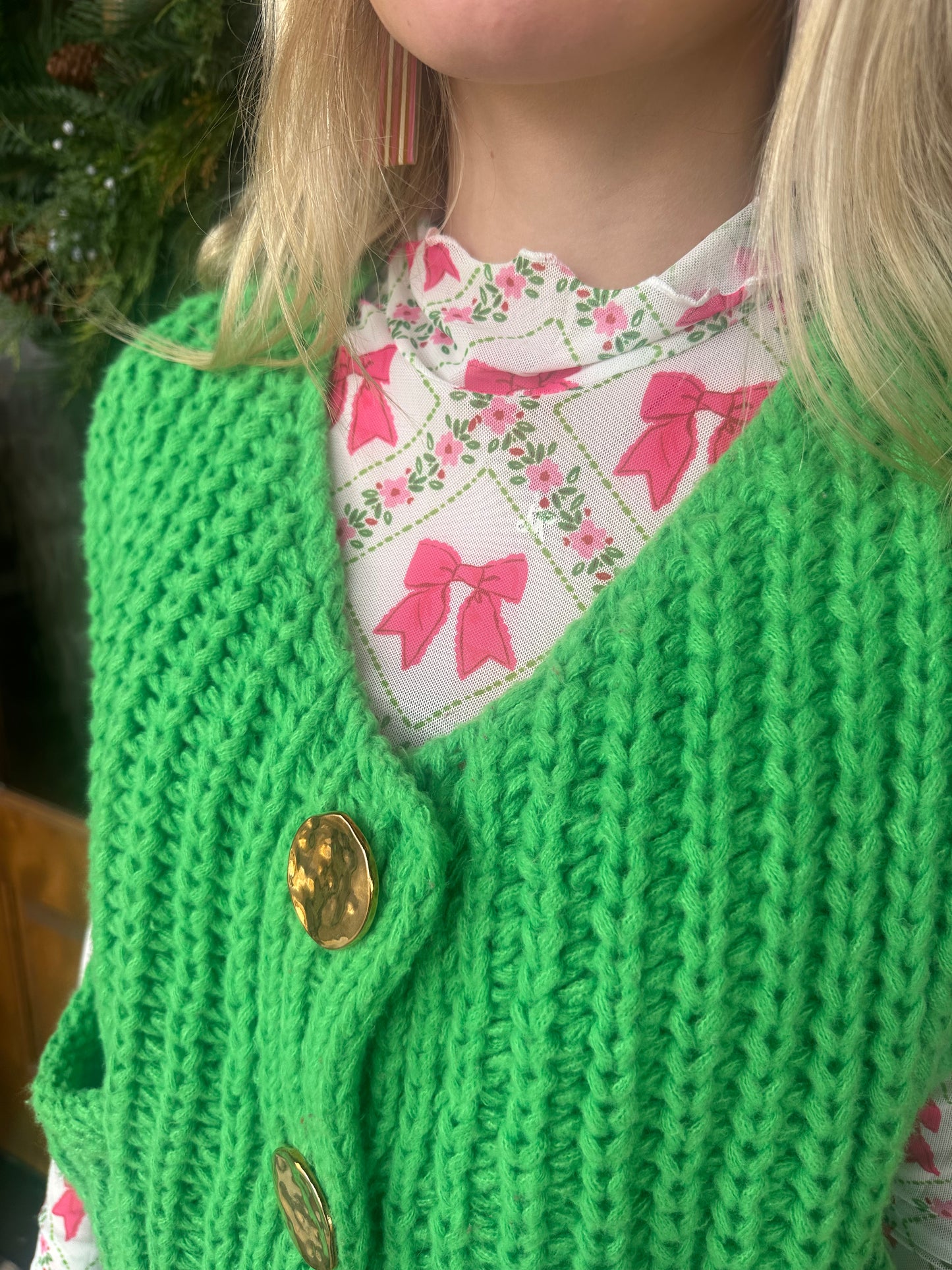 The Keigan Mesh Top- Pretty Lattice Bow