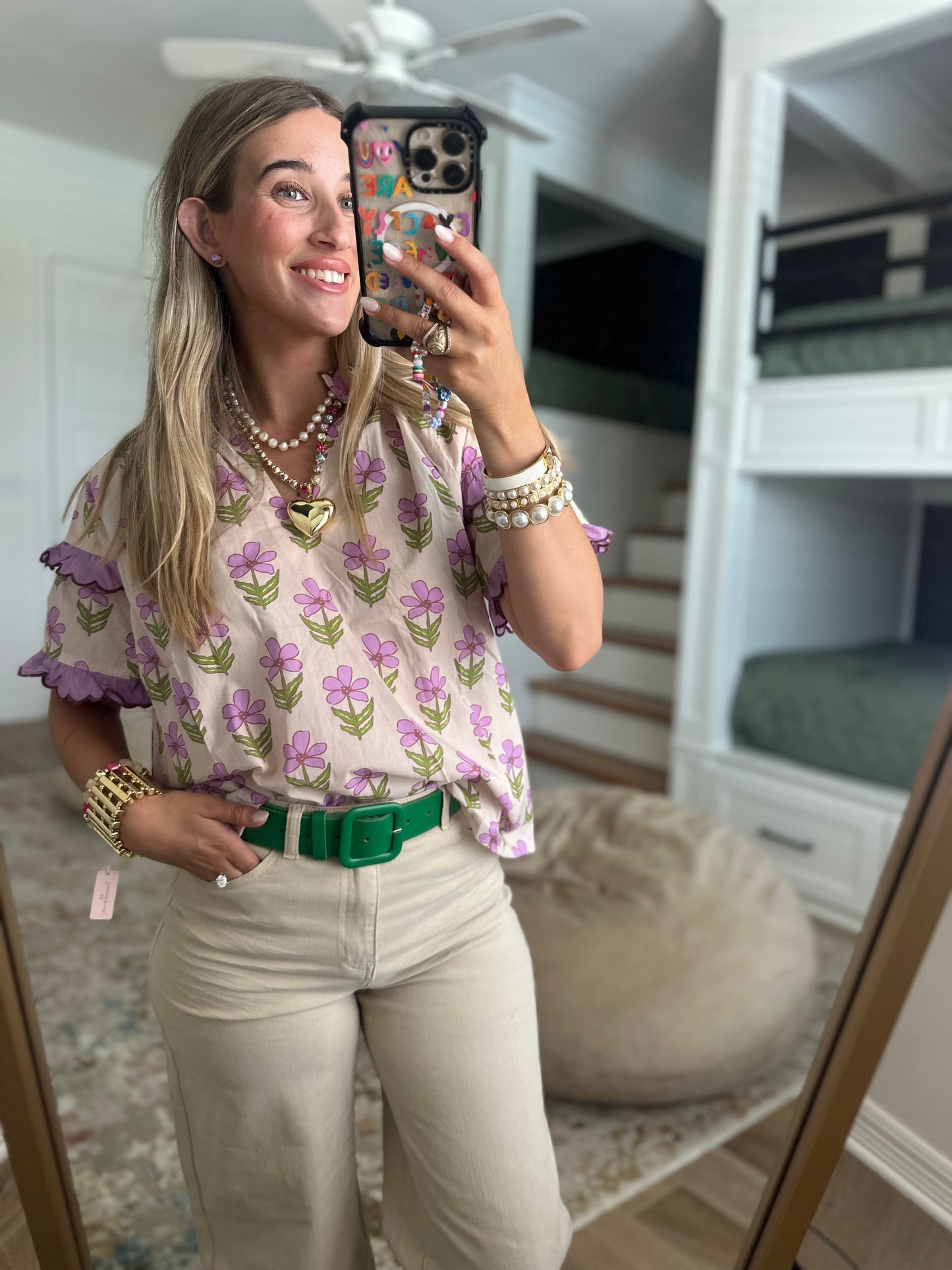 The Violet Mix Ruffle Sleeve Floral Blouse
