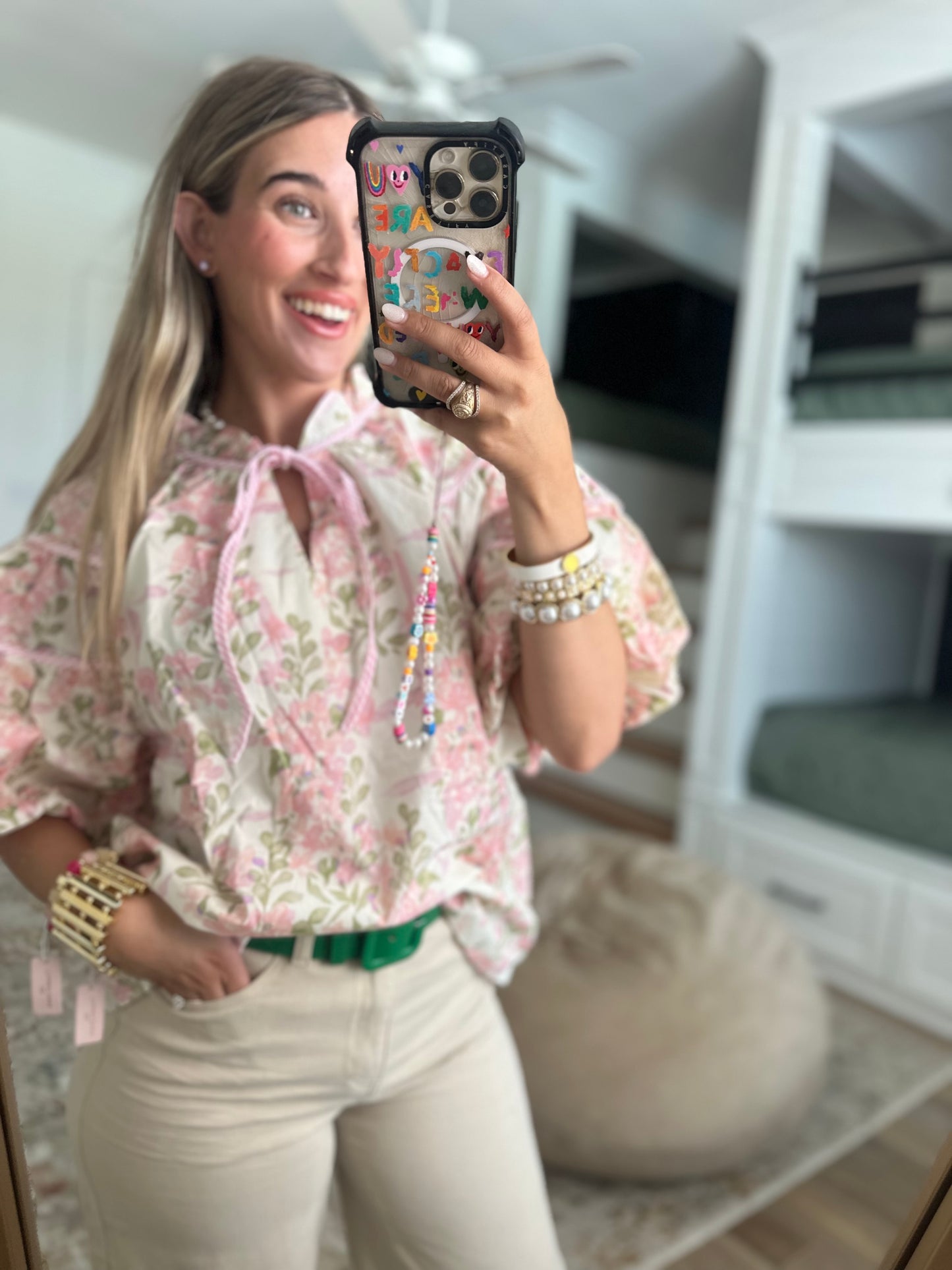 The Lilianna Floral Puff Sleeve Peplum Blouse