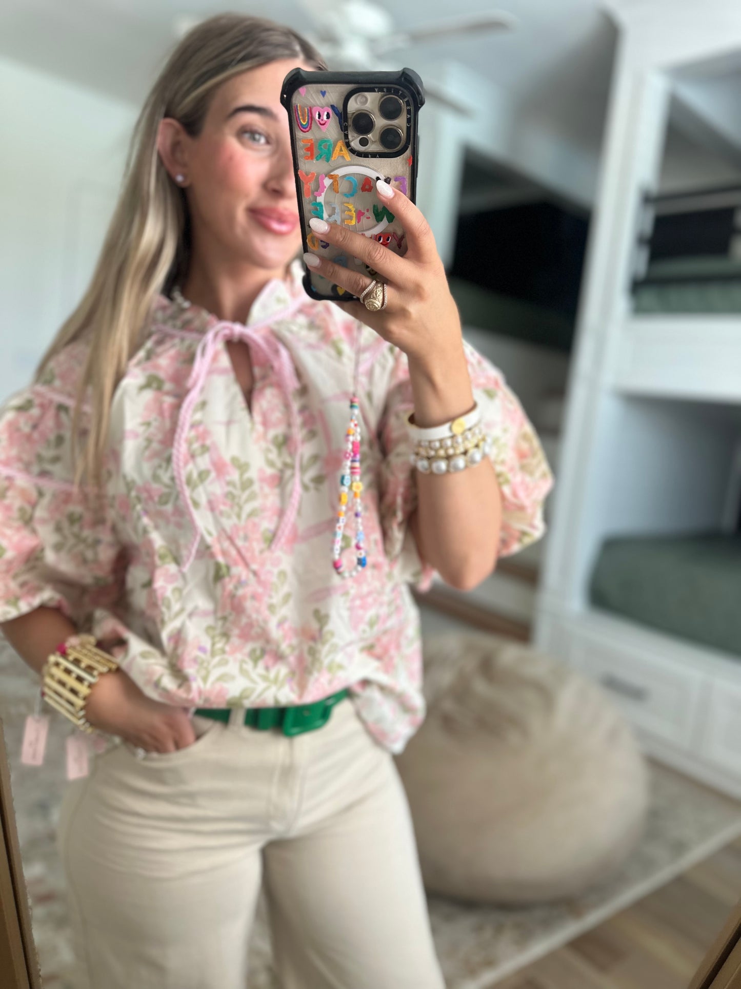 The Lilianna Floral Puff Sleeve Peplum Blouse