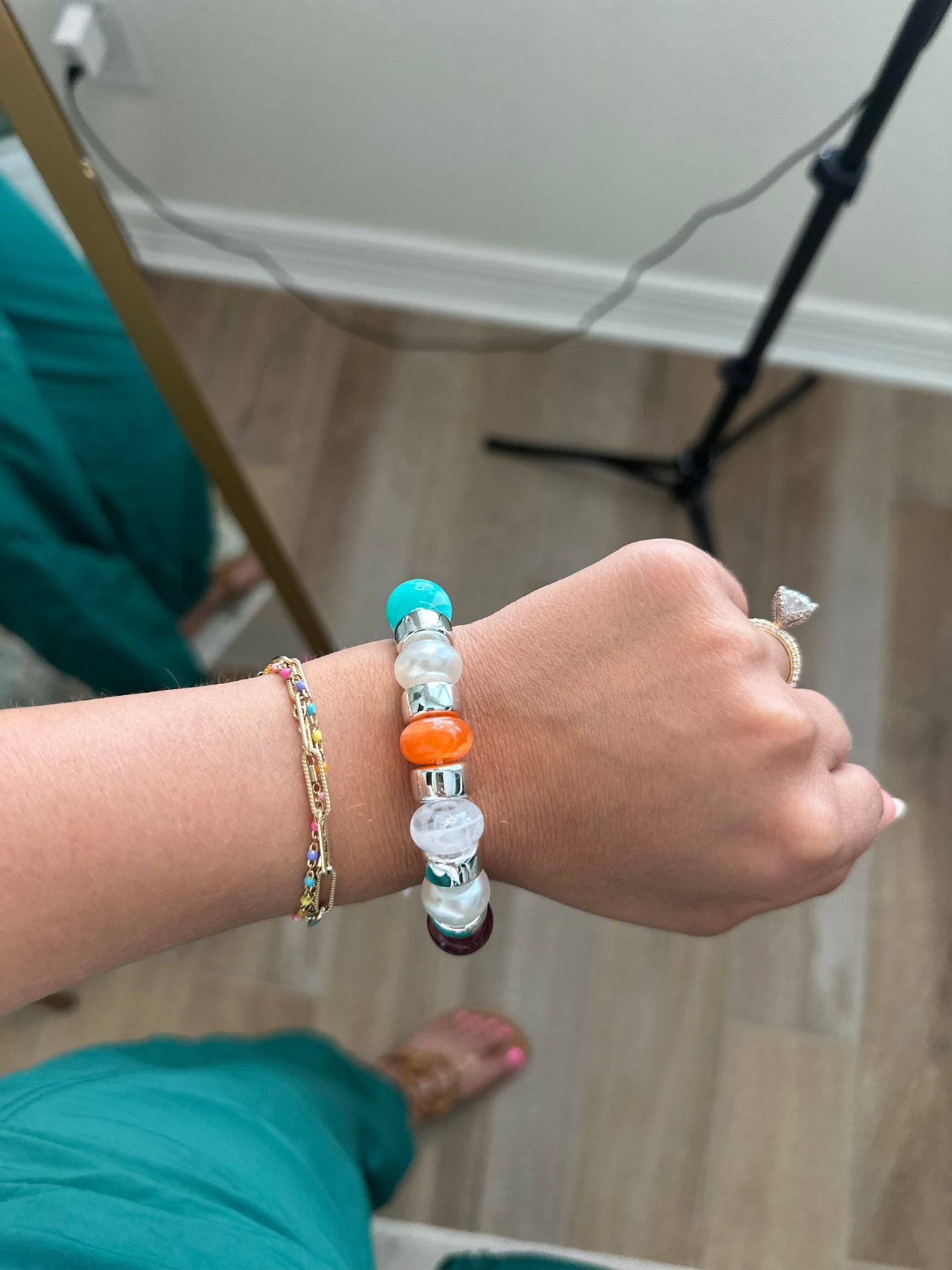 The Gianna Joyful Silver Beaded Bracelet