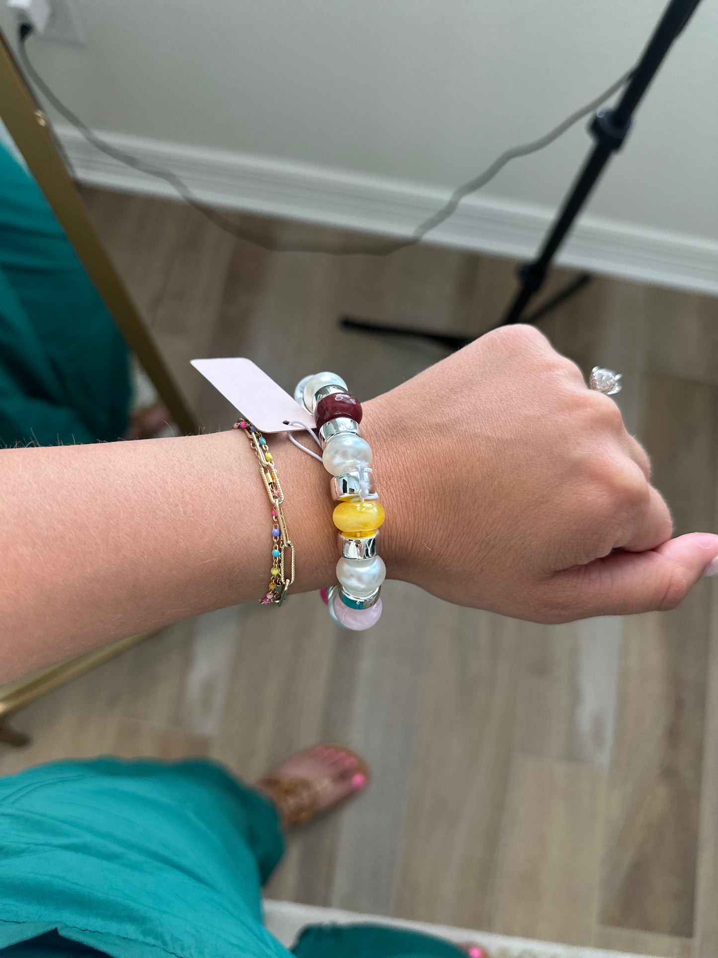 The Gianna Joyful Silver Beaded Bracelet