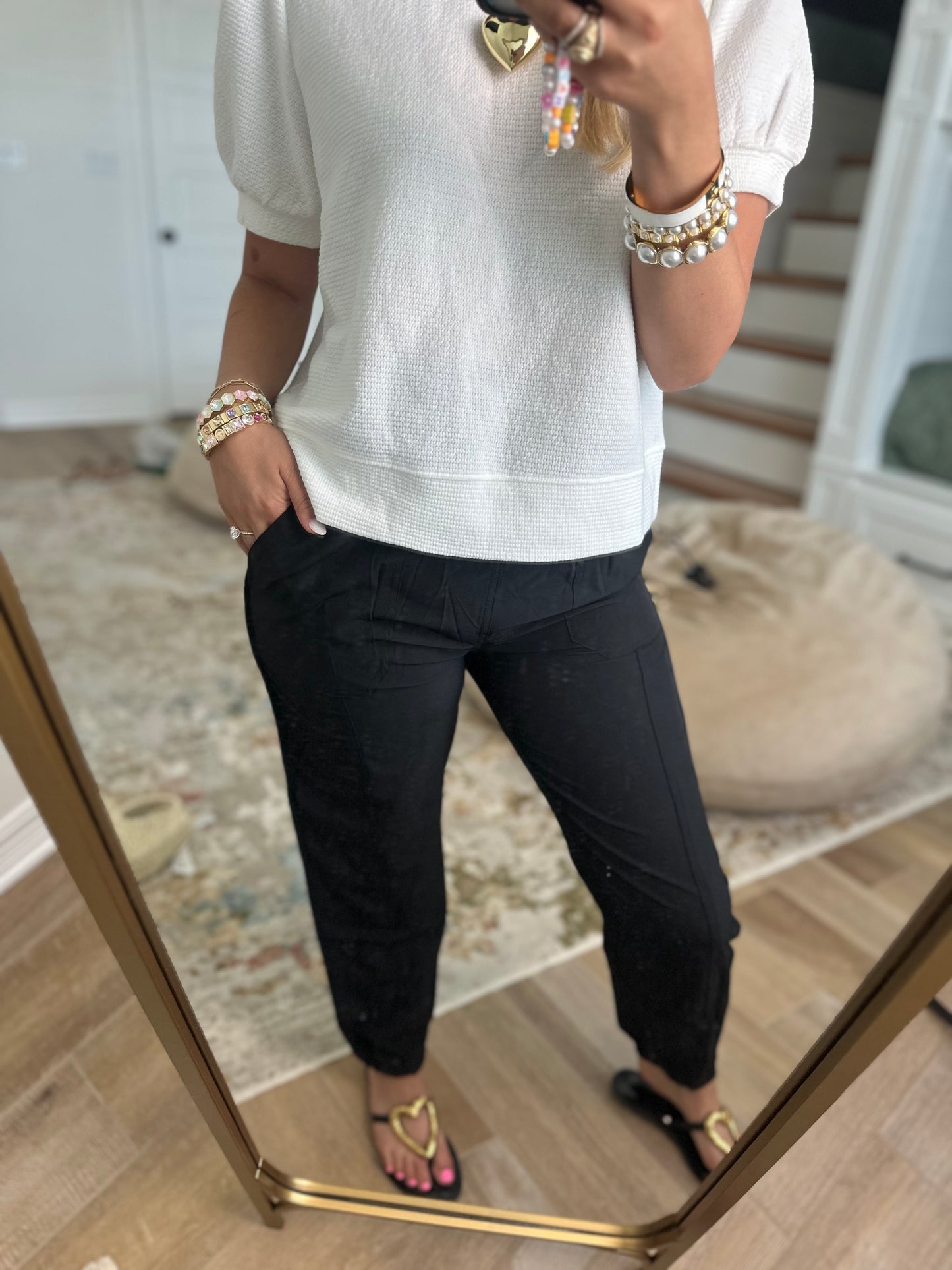 The Ronda Black High Waisted Cargo Active Joggers With Pockets