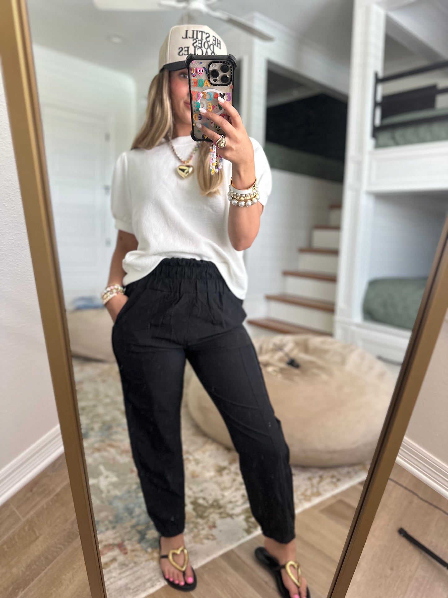 The Ronda Black High Waisted Cargo Active Joggers With Pockets