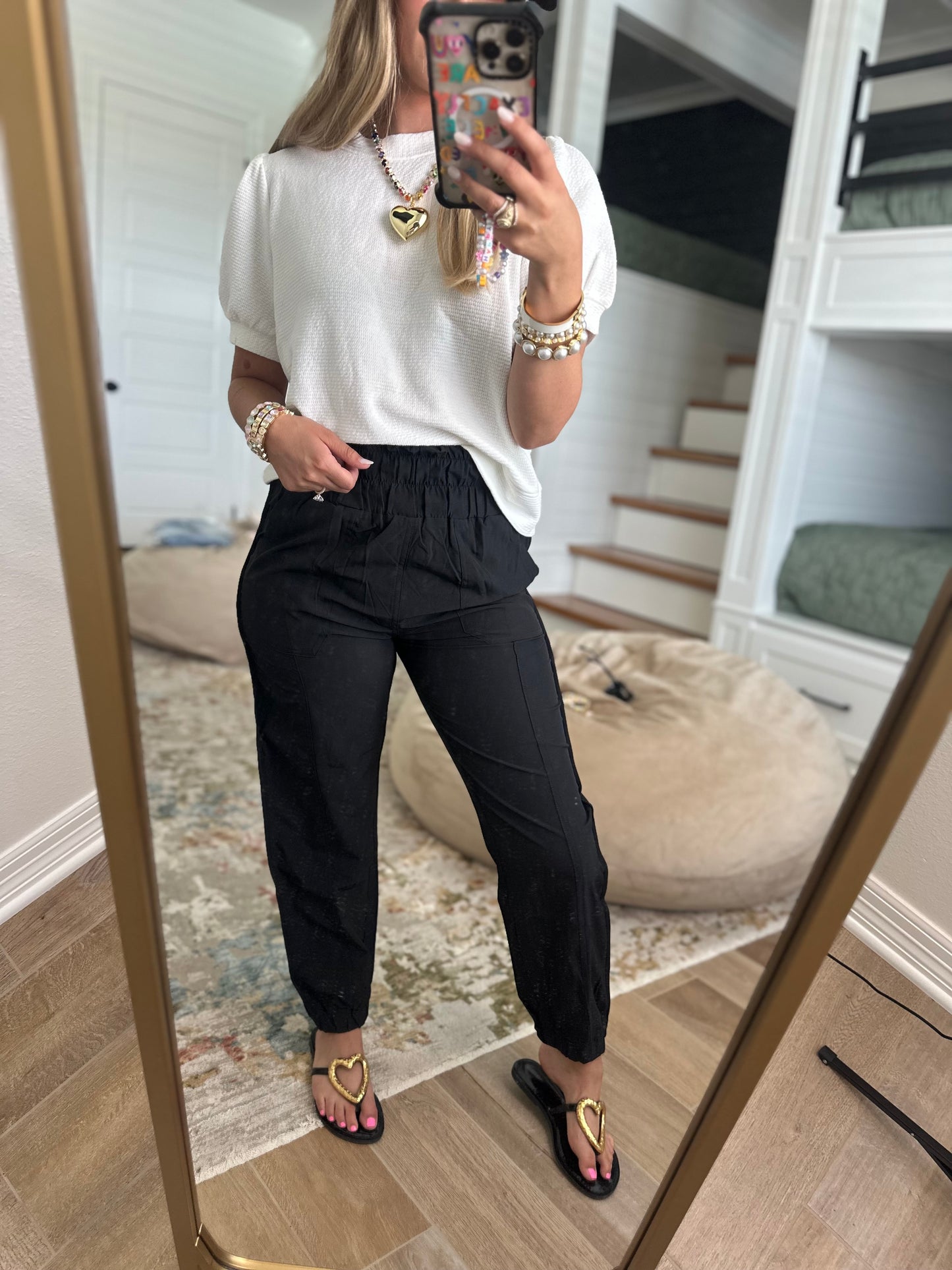 The Ronda Black High Waisted Cargo Active Joggers With Pockets