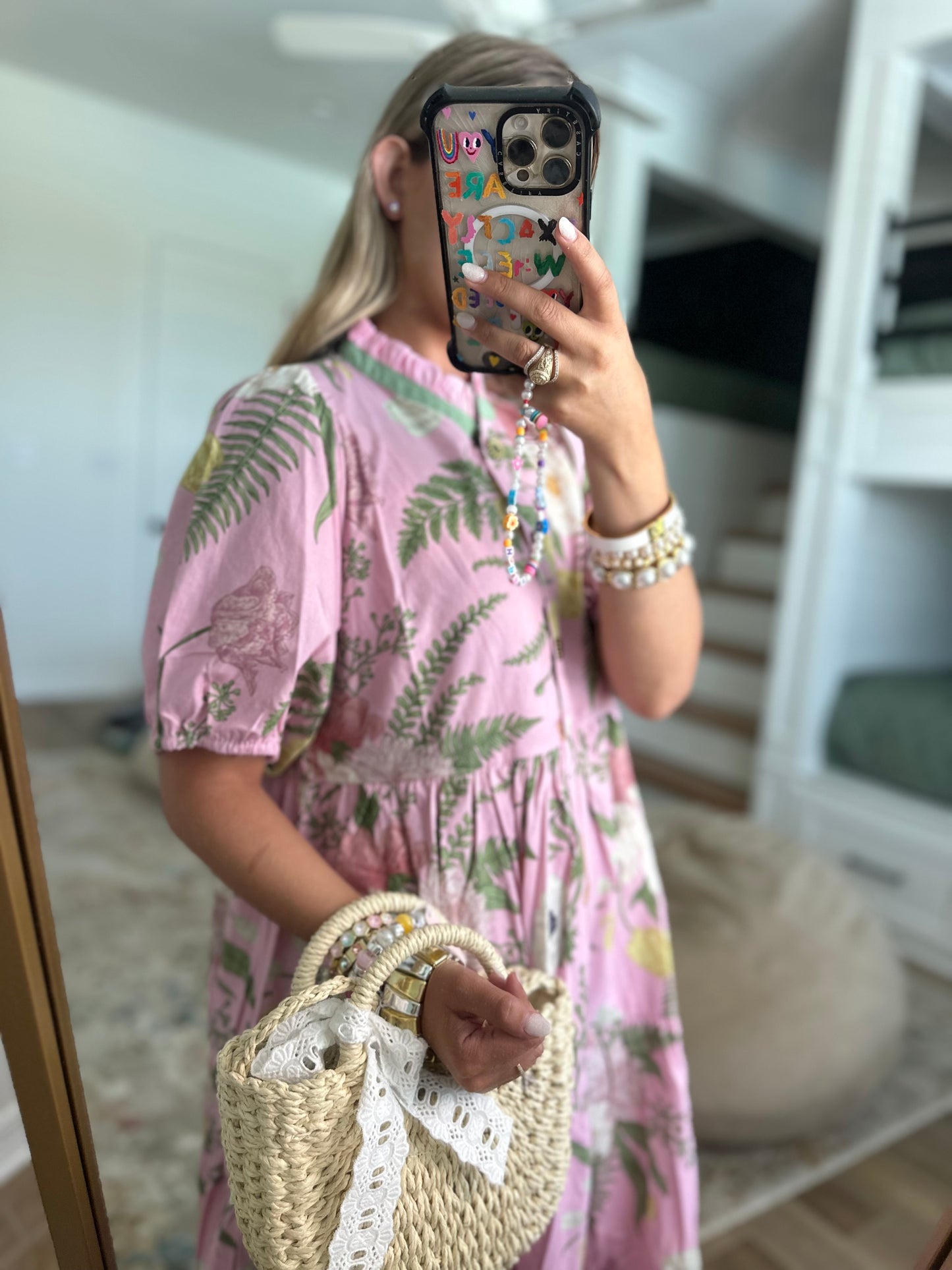 The Holly Floral Tiered Midi Dress with Puff Sleeves