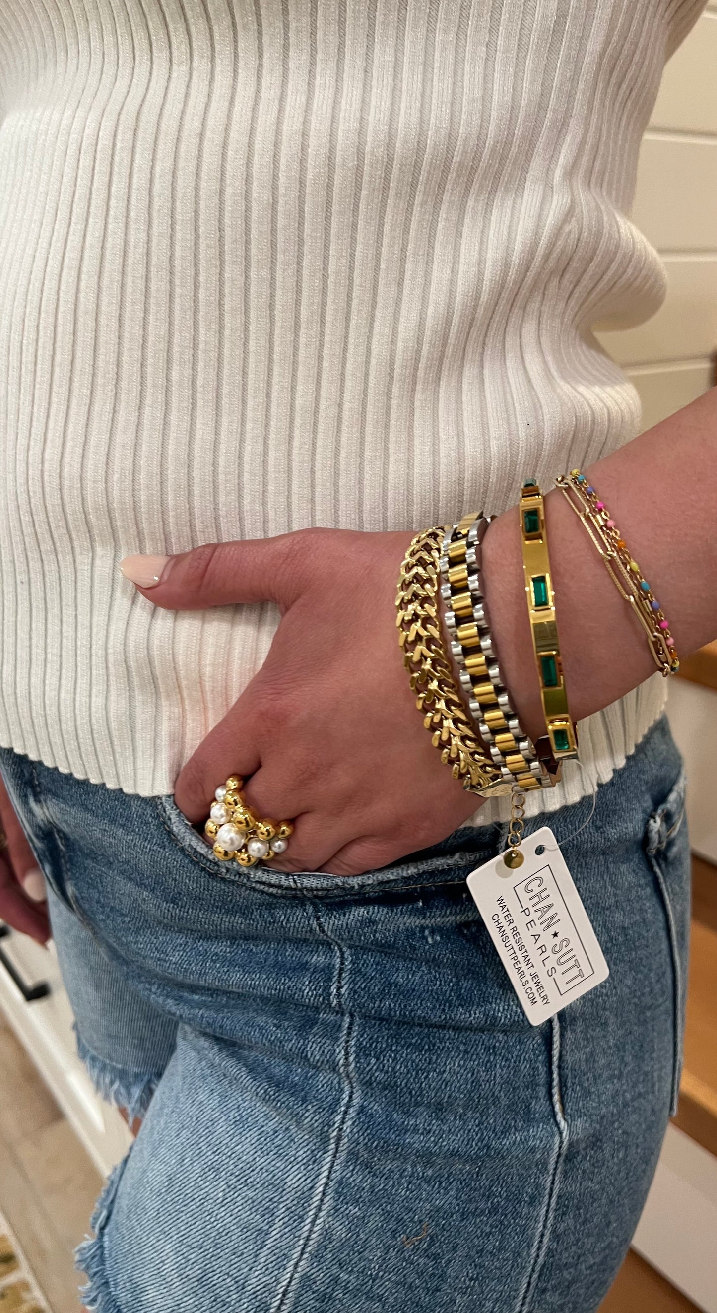 The Kourtni Emerald And White Bangle - Final Sale