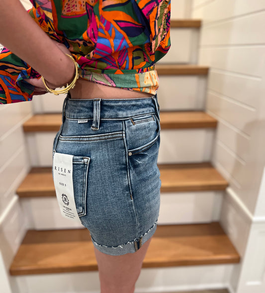 The Morgan High Rise Cuffed Risen Shorts - Final Sale