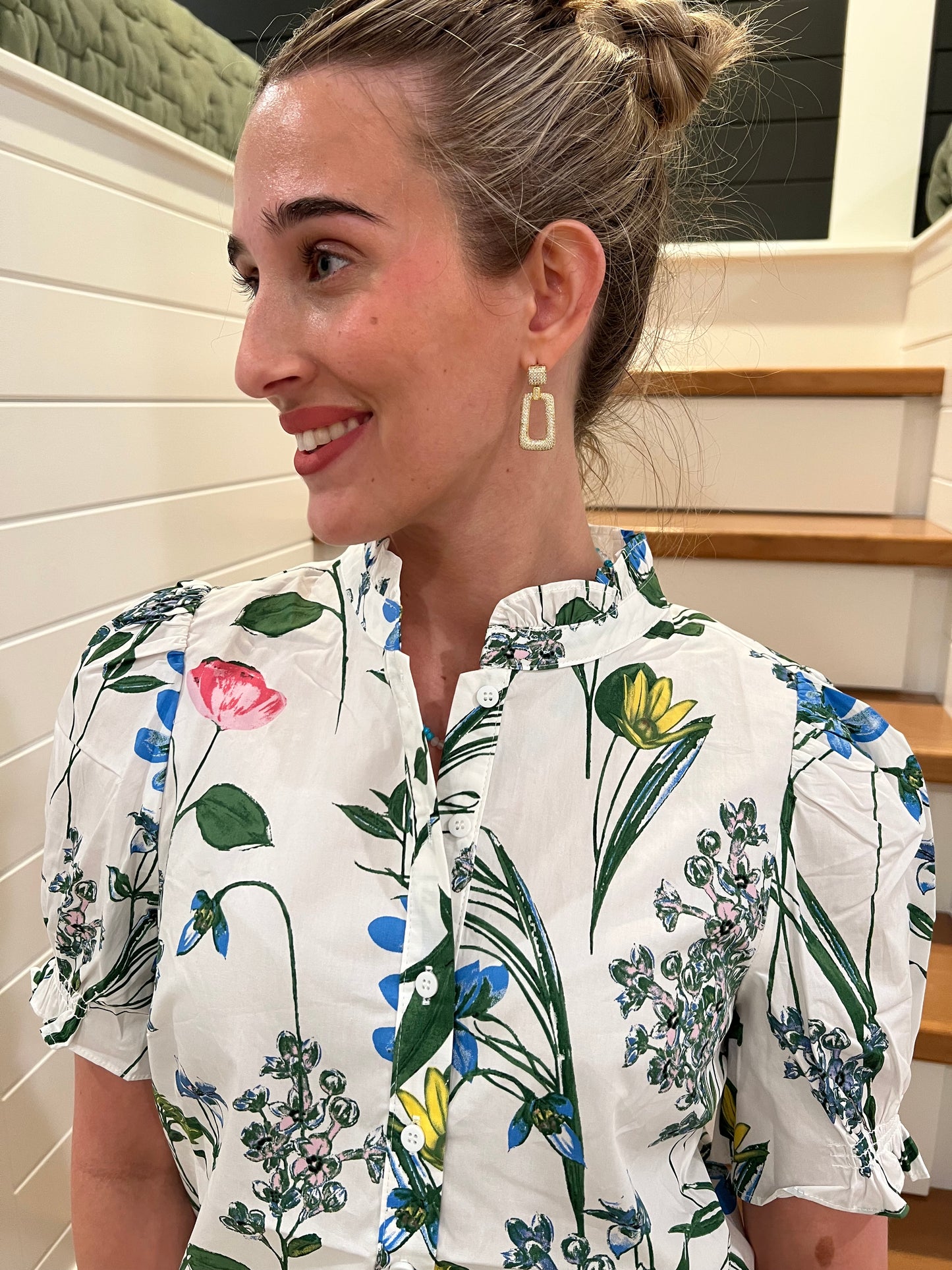 The Emberly Garden Floral Puff Sleeve Top - Final Sale