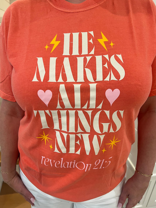 The Mary He Makes All Things New Comfort Colors Tee