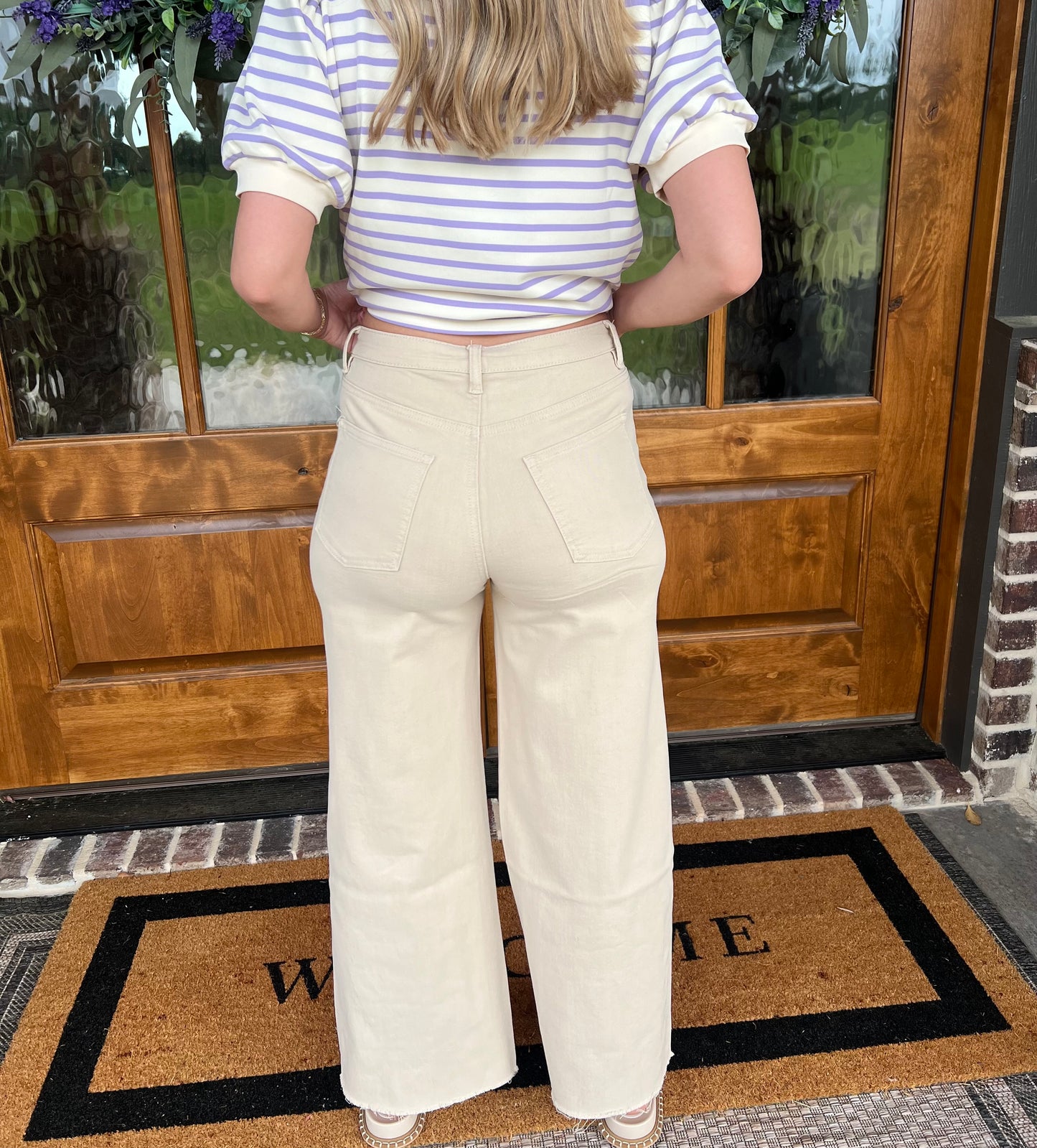 The Symphony Khaki Soft Stretch High Waisted Twill Pants