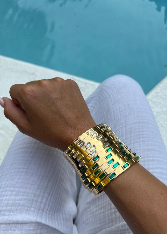 The Kourtni Emerald And White Bangle - Final Sale