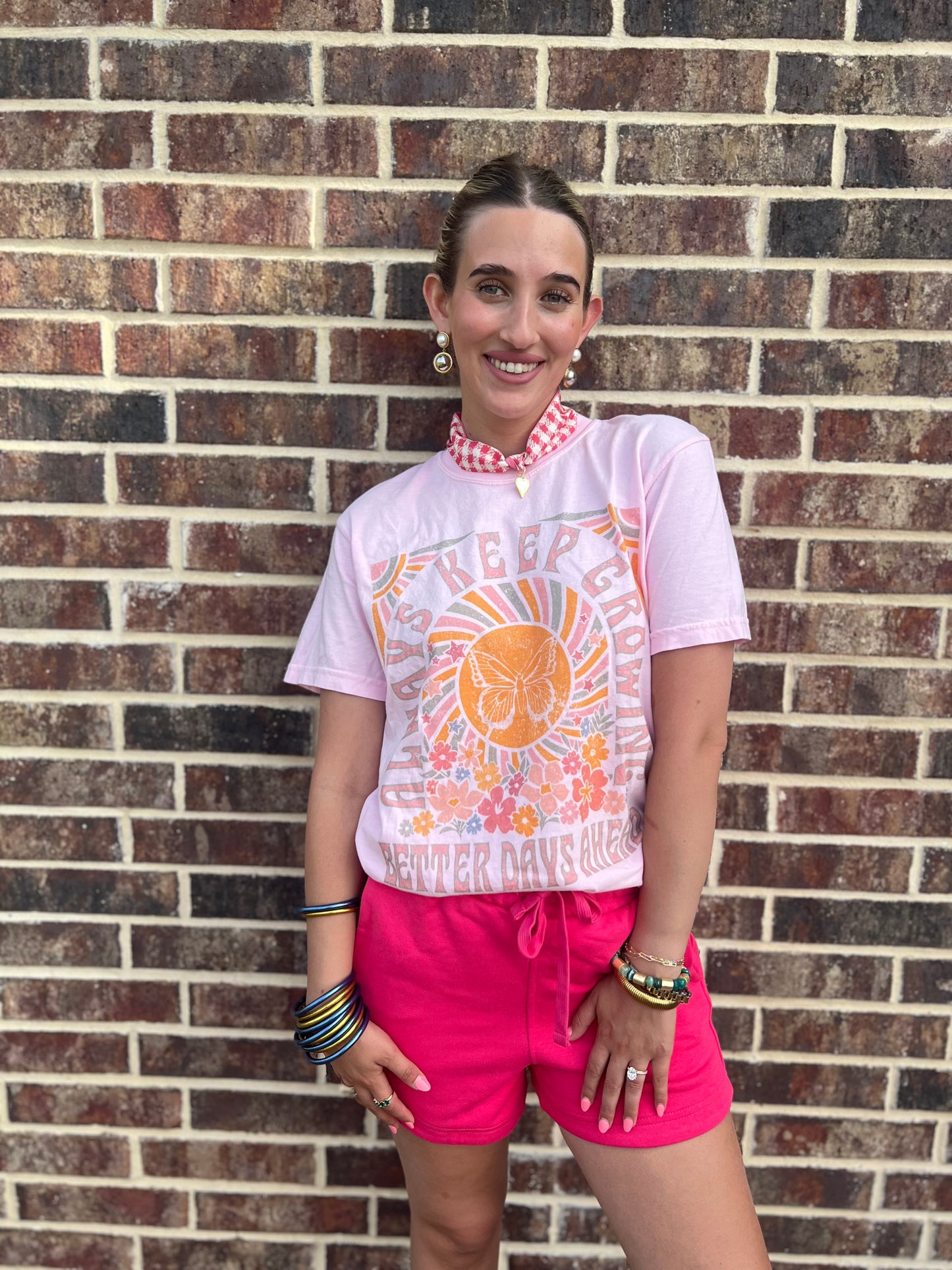 The Olivia Pink French Terry Basic Shorts