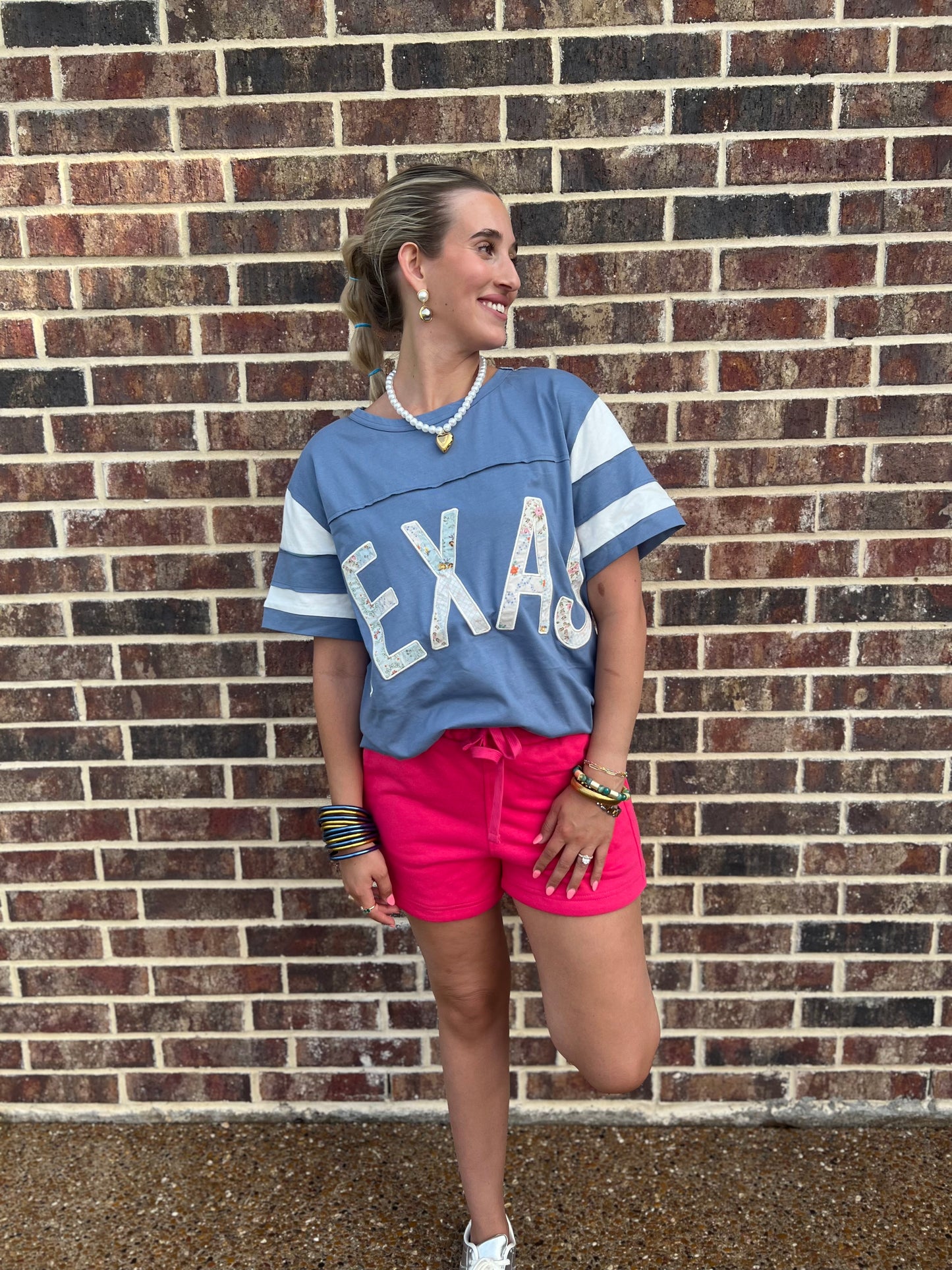 The Olivia Pink French Terry Basic Shorts