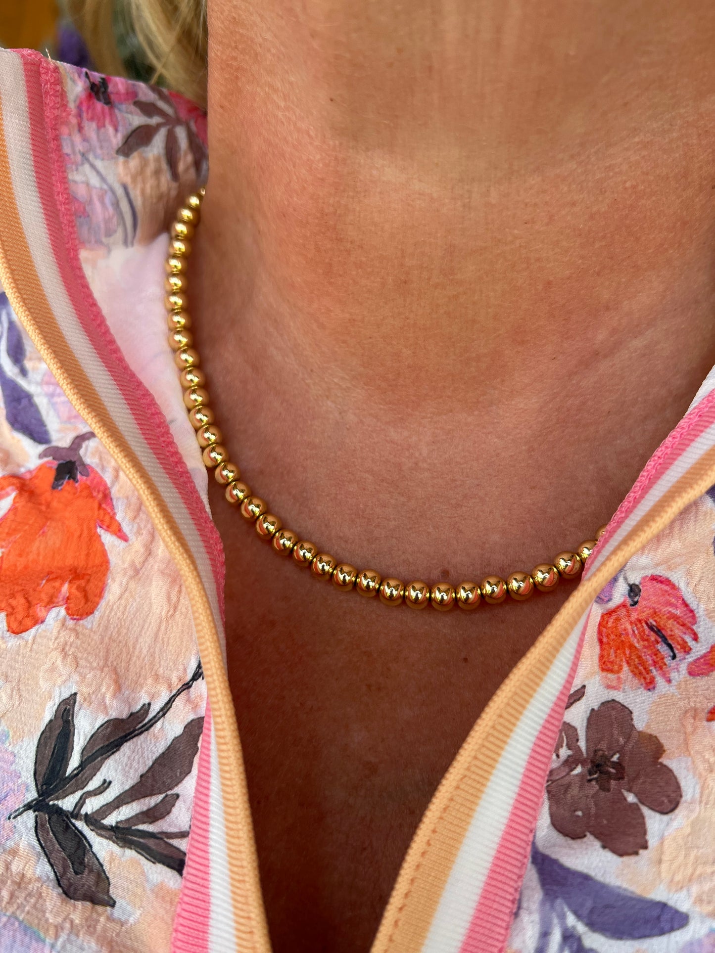 The Patrica Gold Beaded Necklace