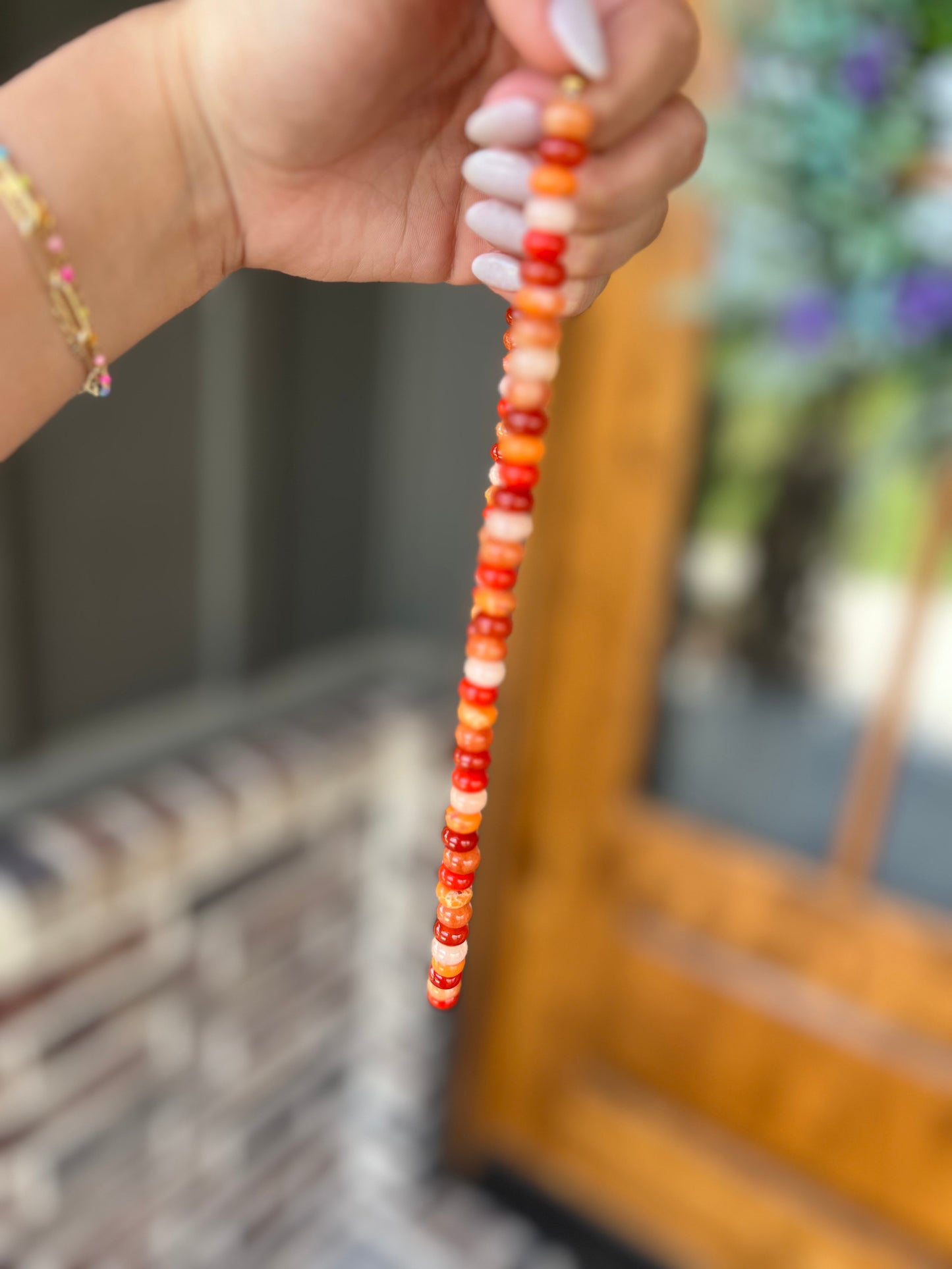 The Janice Multi-Orange Beaded Necklace