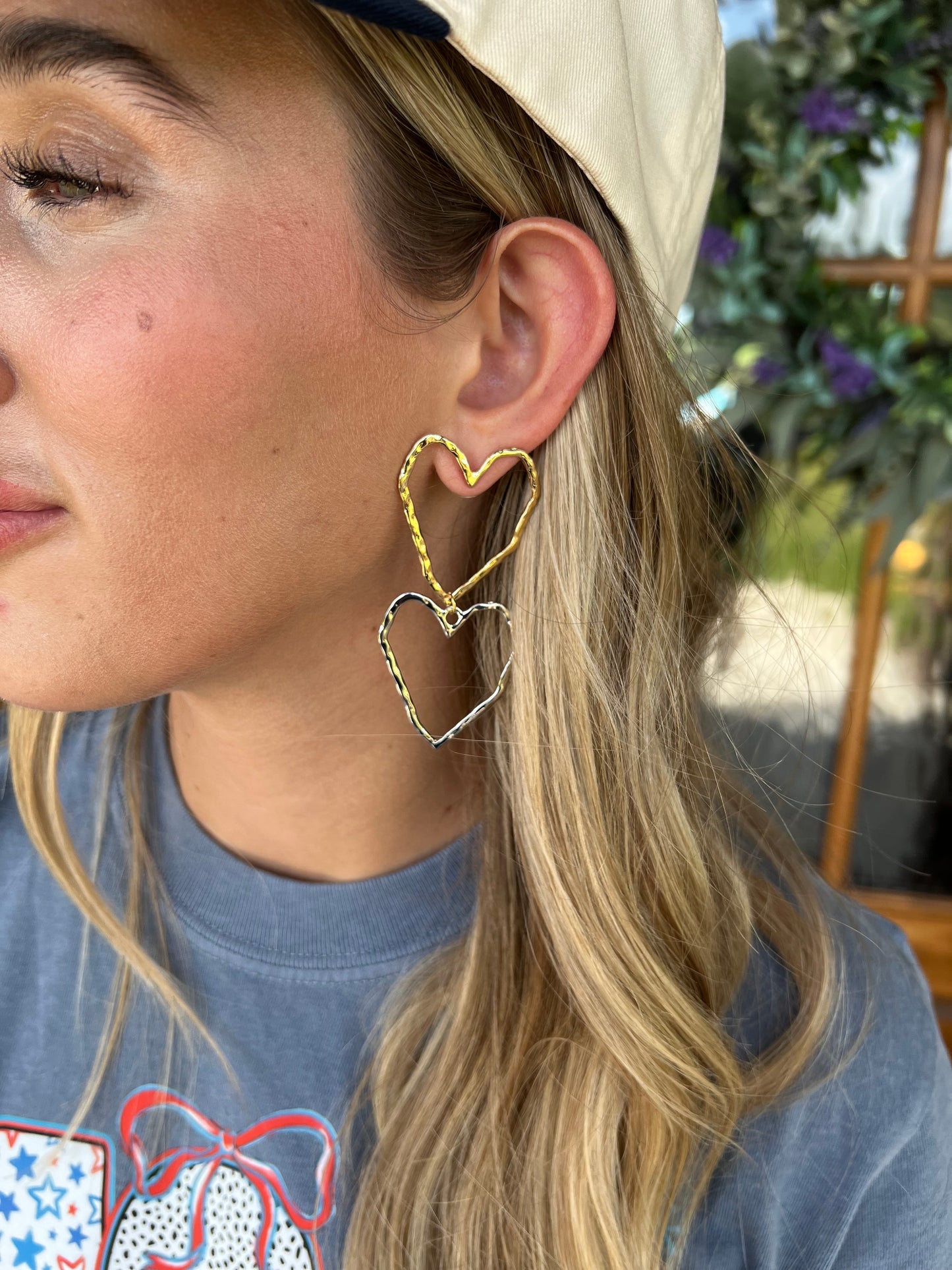 The Faith Gold & Silver Heart Earrings