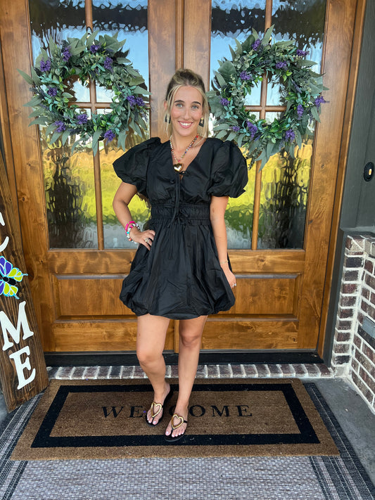 The Harley Black Short Bubble Dress