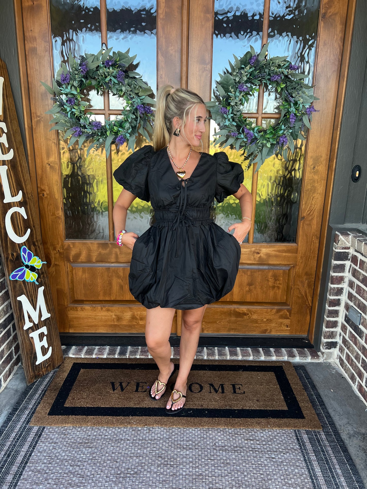 The Harley Black Short Bubble Dress