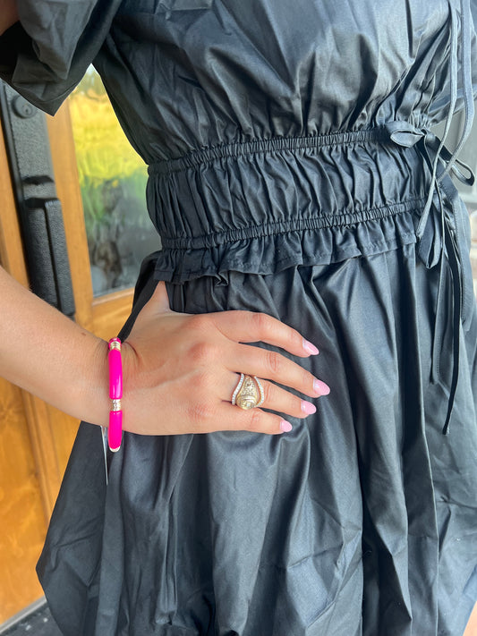 The Heather Hot Pink Bamboo Stretch Bracelet