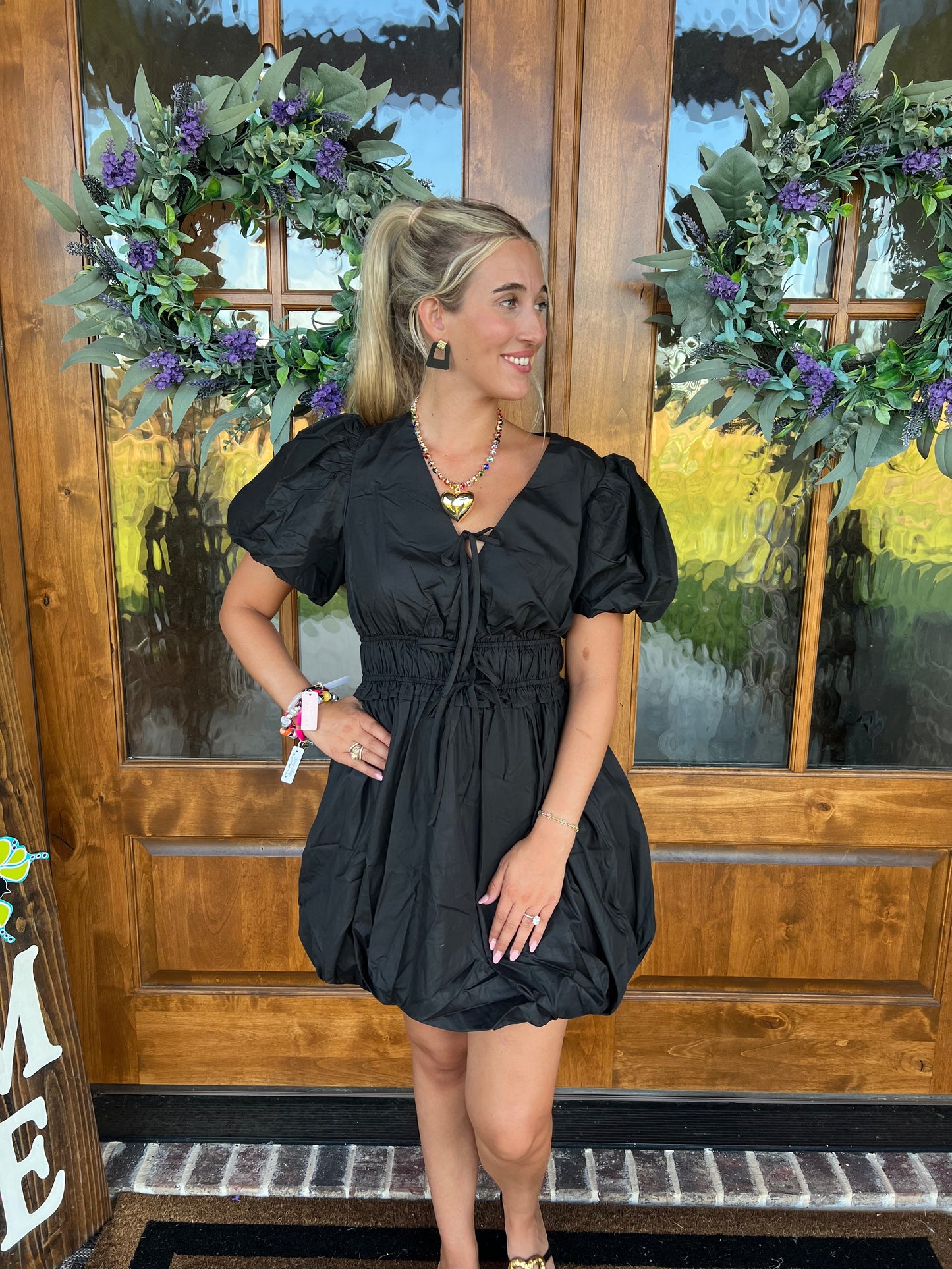 The Harley Black Short Bubble Dress