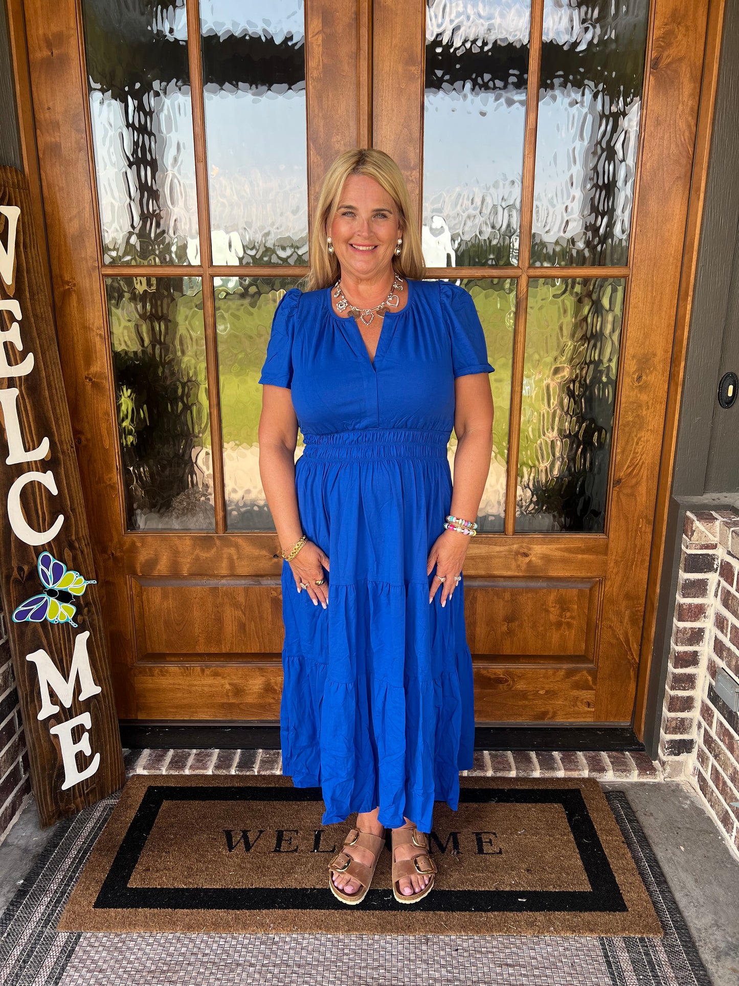 The Sawyer Short Sleeve Tiered Midi Dress