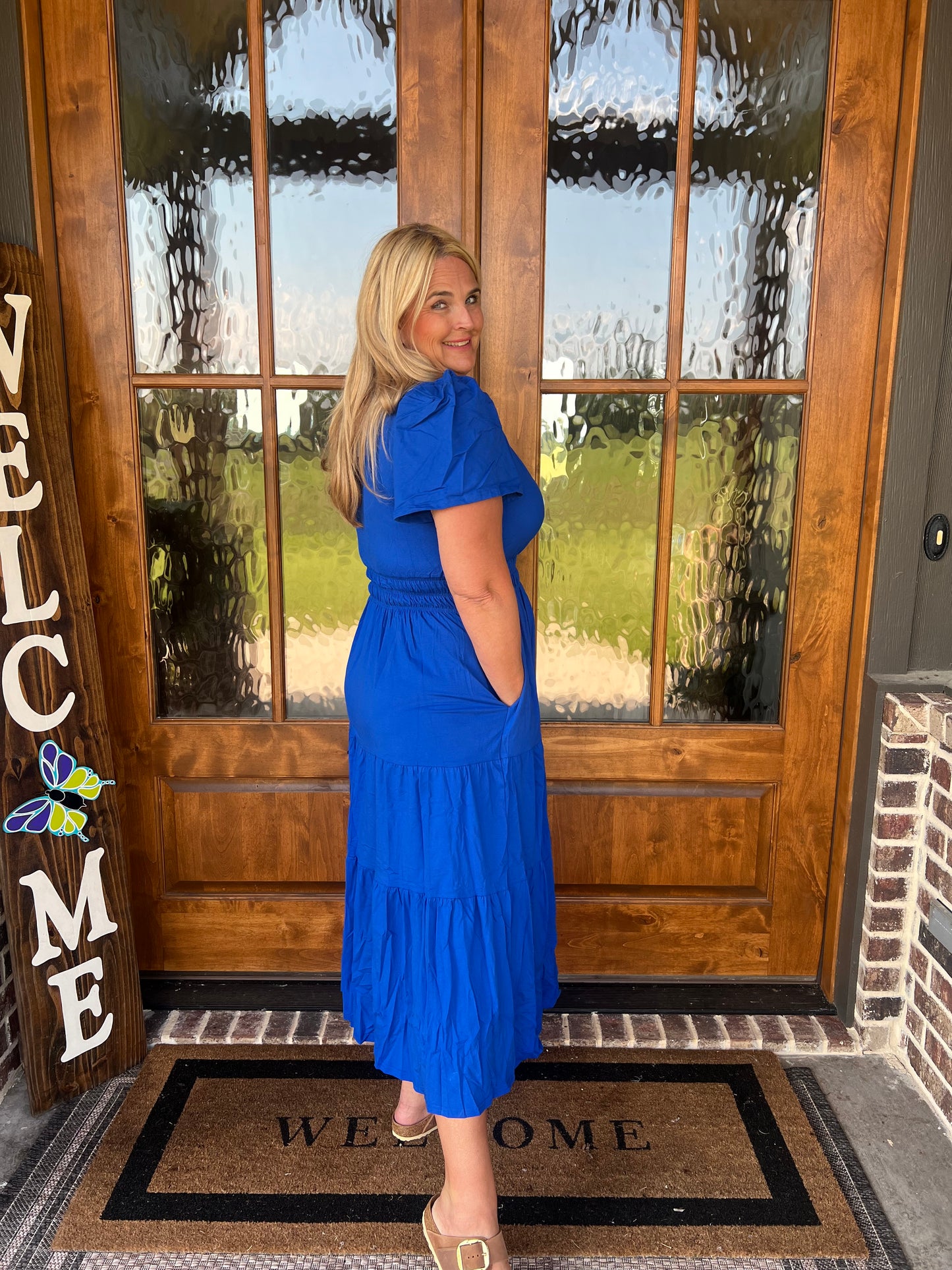 The Sawyer Short Sleeve Tiered Midi Dress