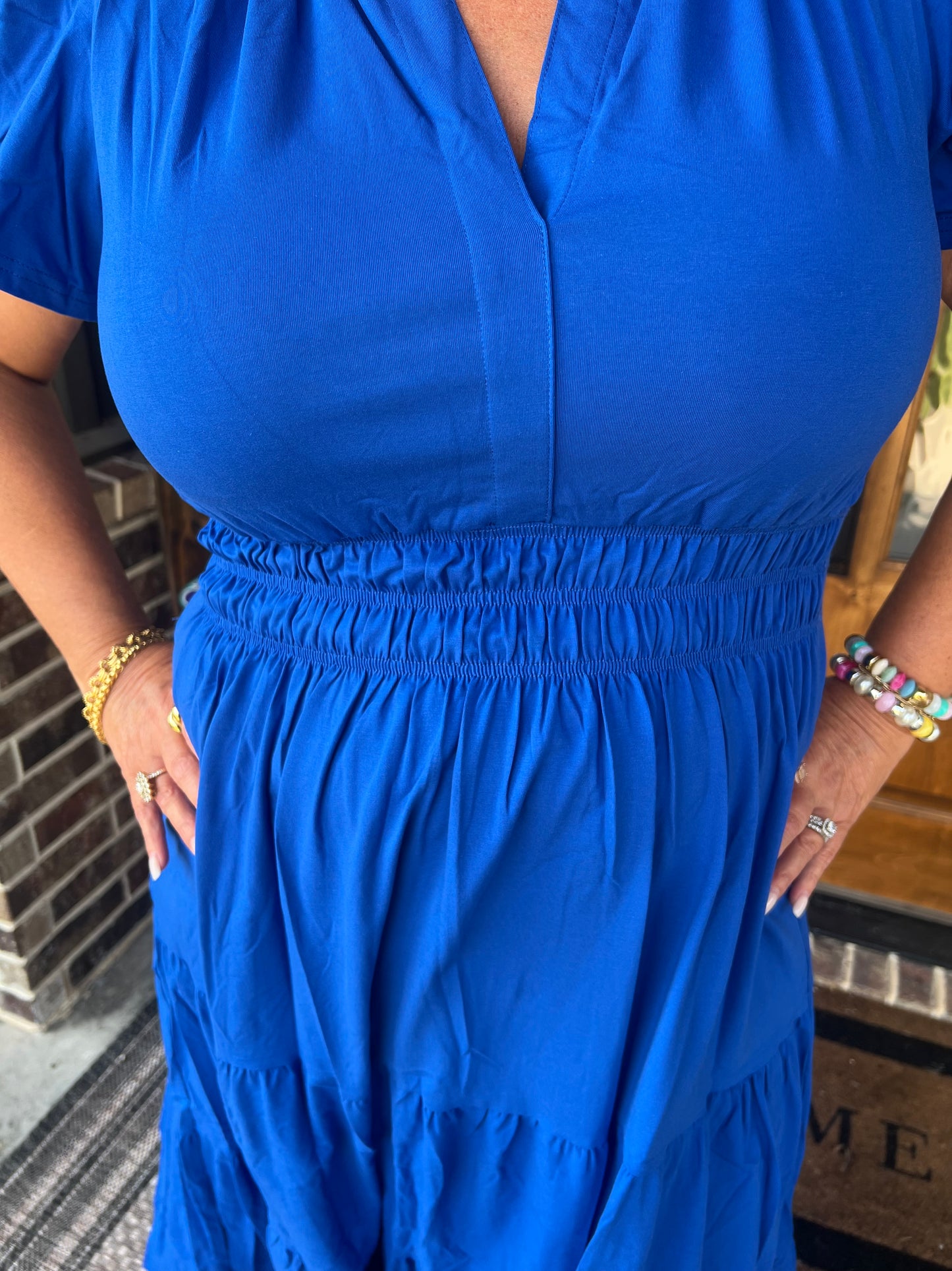 The Sawyer Short Sleeve Tiered Midi Dress