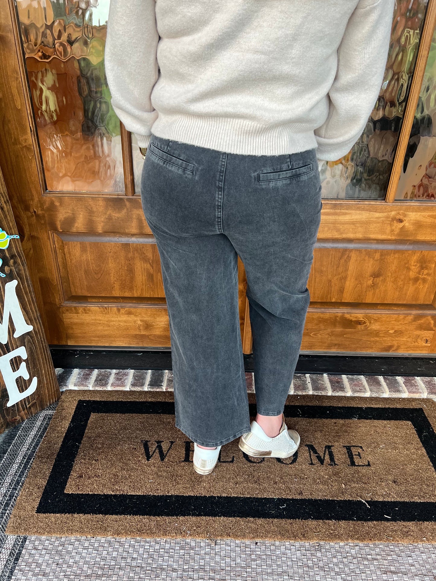 The Tracy Black High Waisted Wide Leg Pant