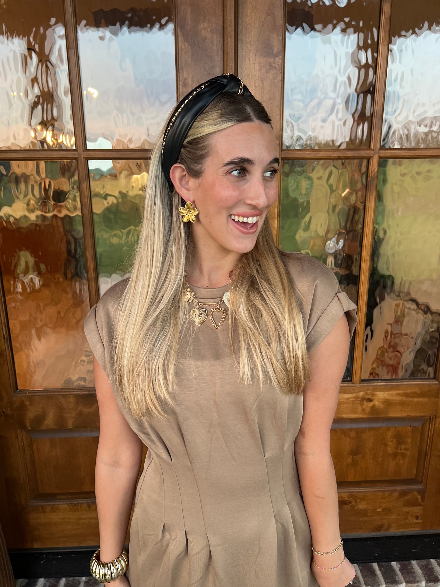 The Cami Camel Pleated Midi Dress