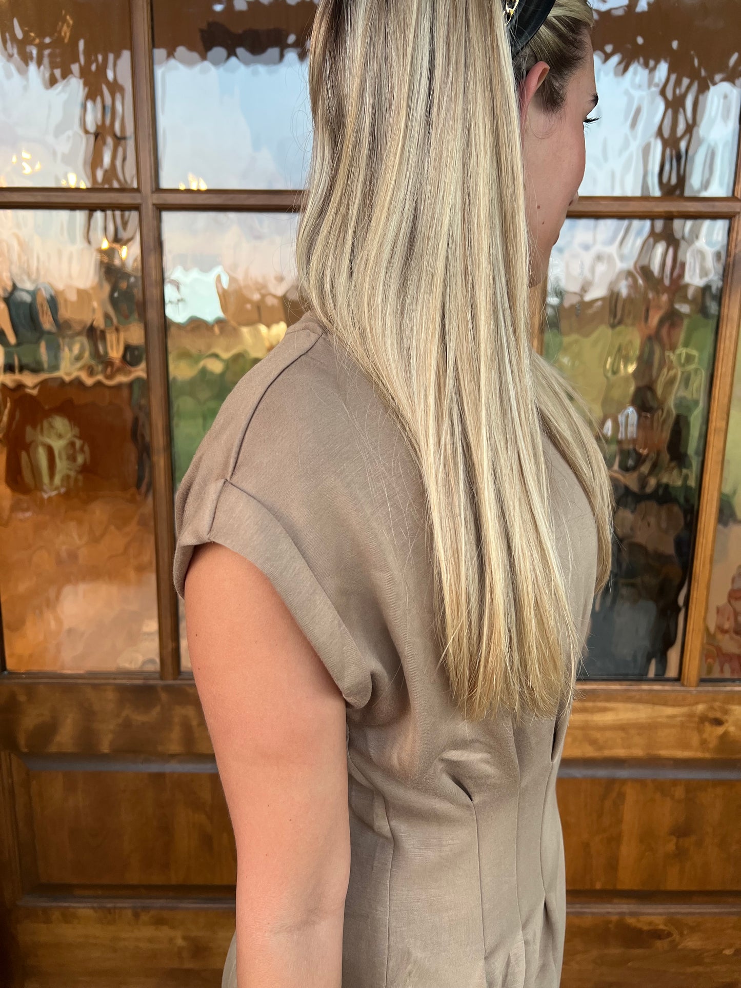 The Cami Camel Pleated Midi Dress