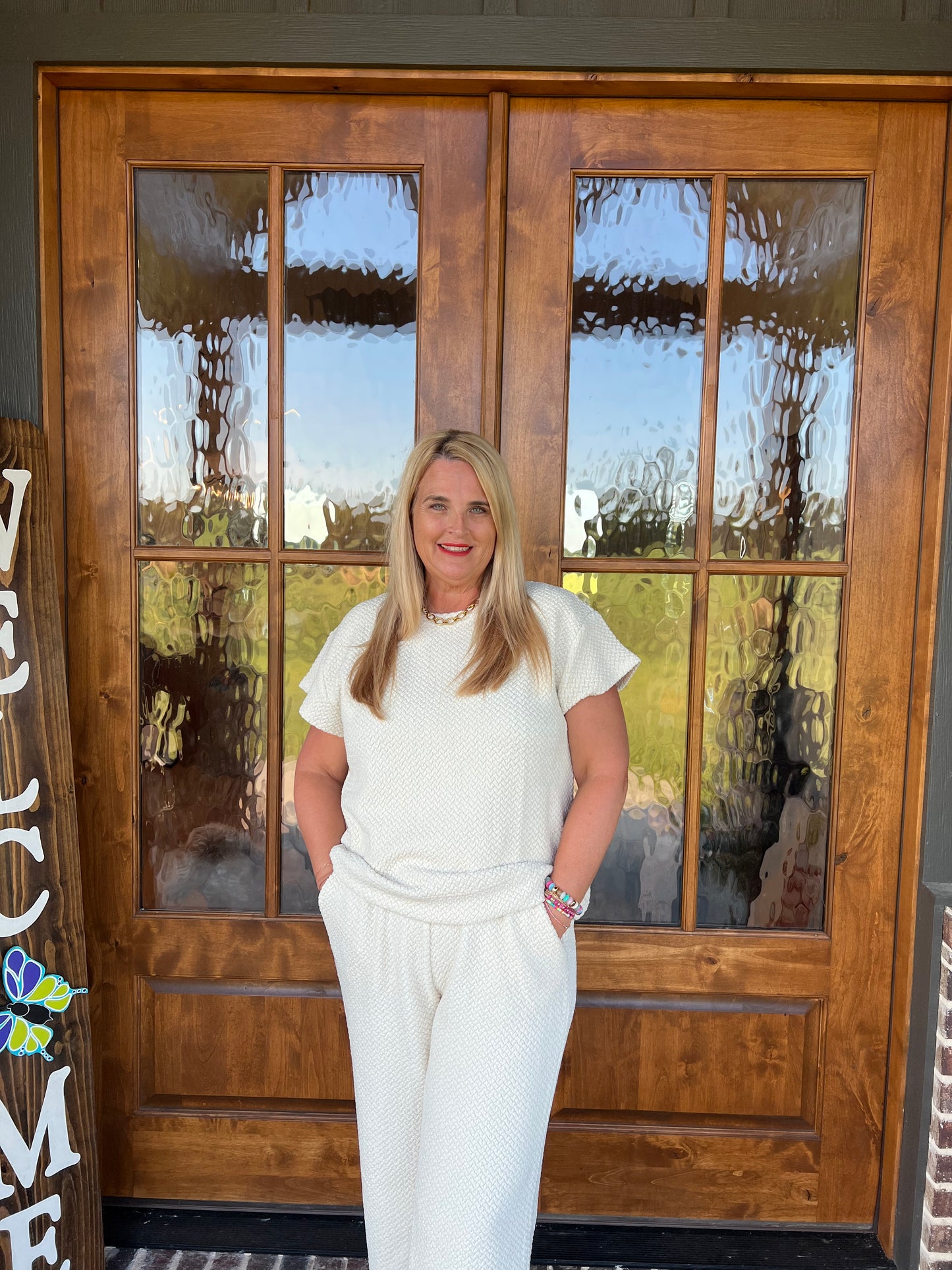The Becky Textured Pant Matching Set